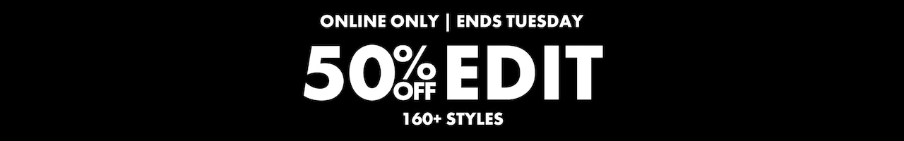 Online only, ends Tuesday. 50% off edit