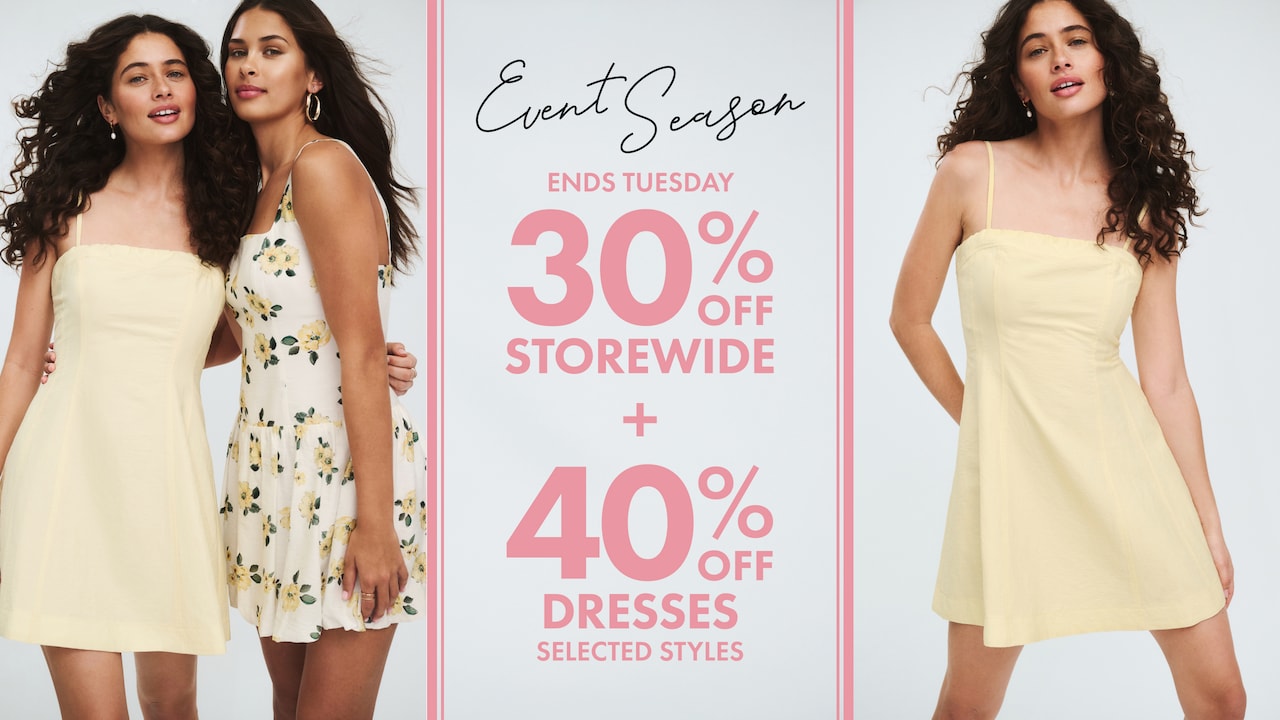 Take An Extra 30% Off Full Price Sale. New Markdowns Added. Ends Tuesday. 