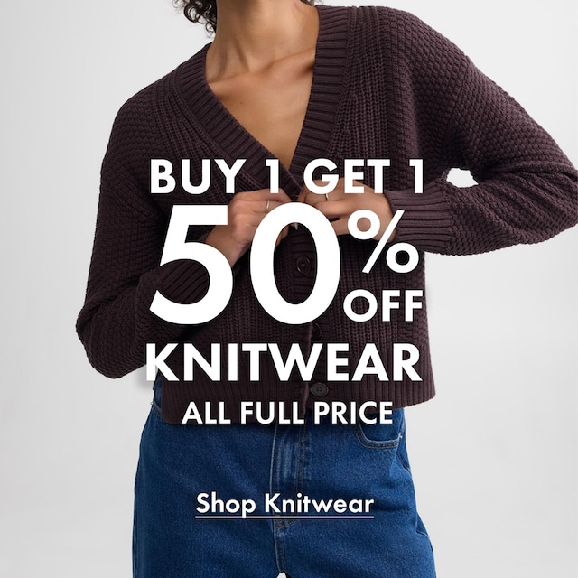 Buy 1 Get 1 50% Off Knitwear. All Full Price. Shop Knitwear