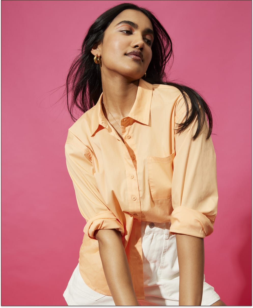 Orange Oversized Dress Shirt