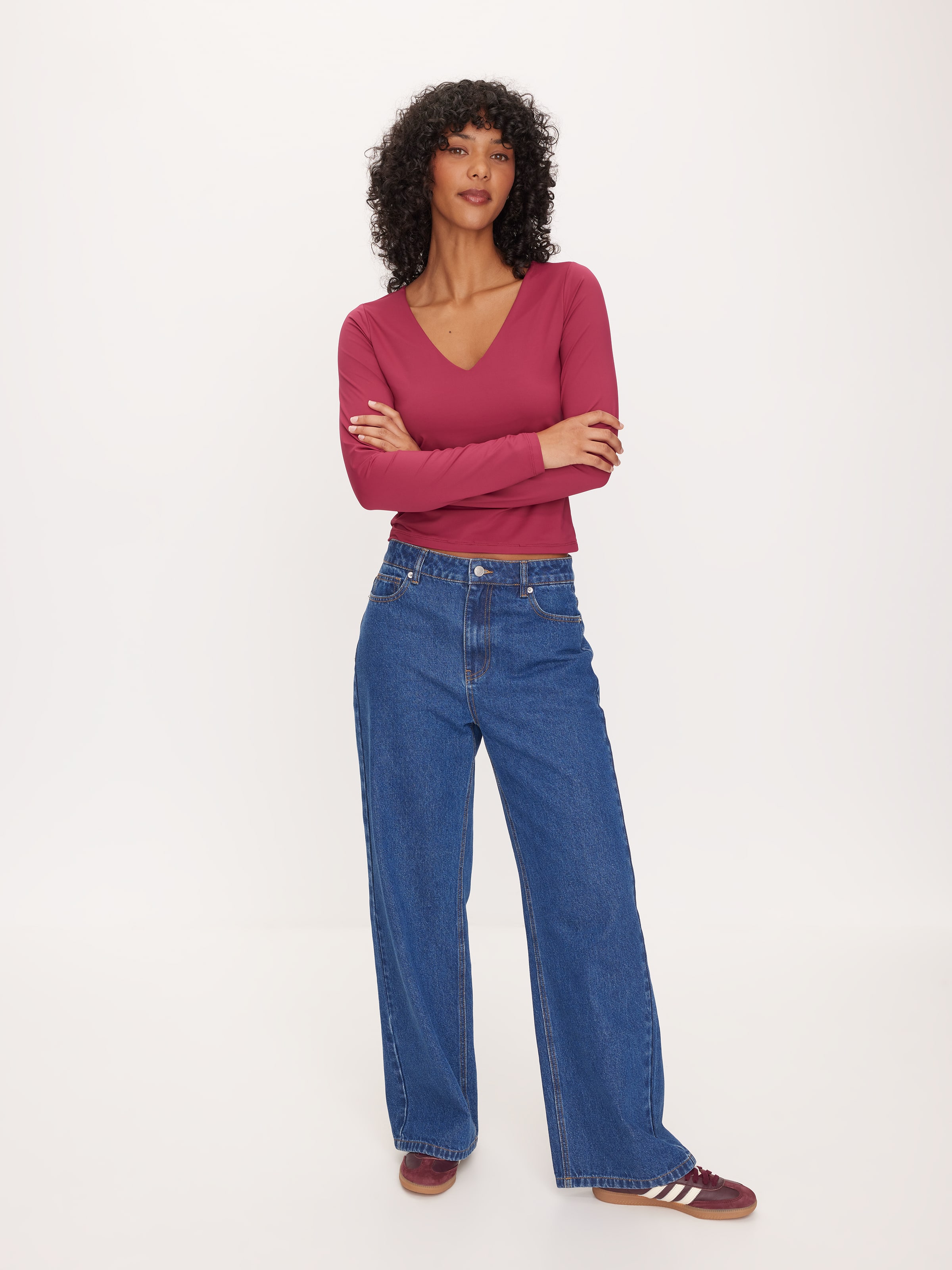 Super Soft V-Neck Long Sleeve Top