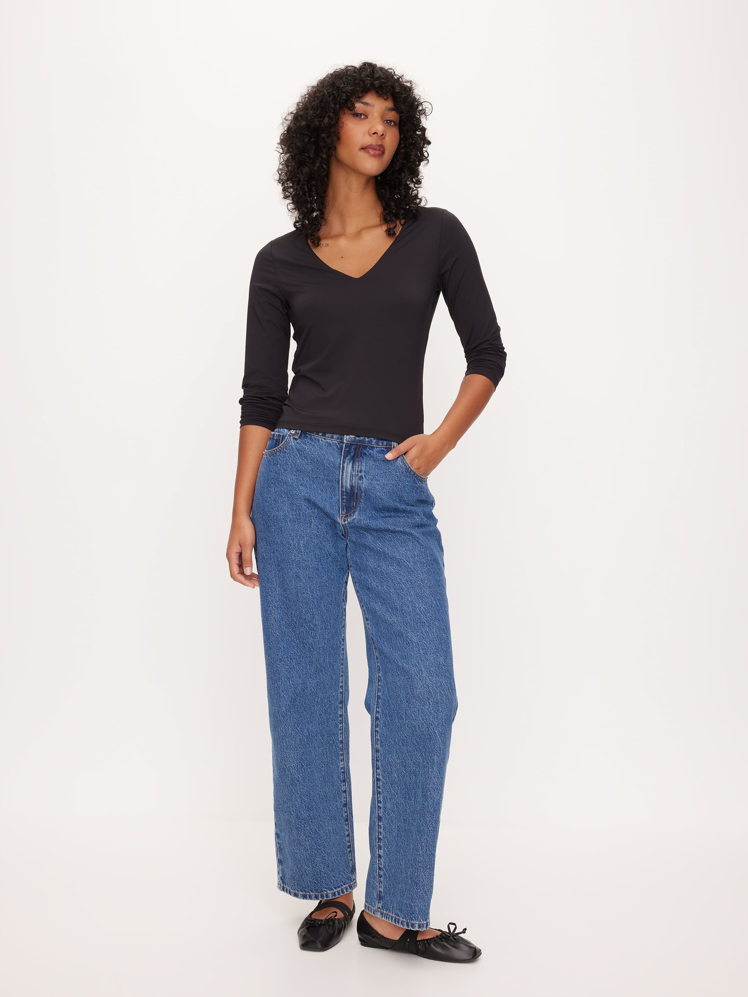 Super Soft V-Neck Long Sleeve Top