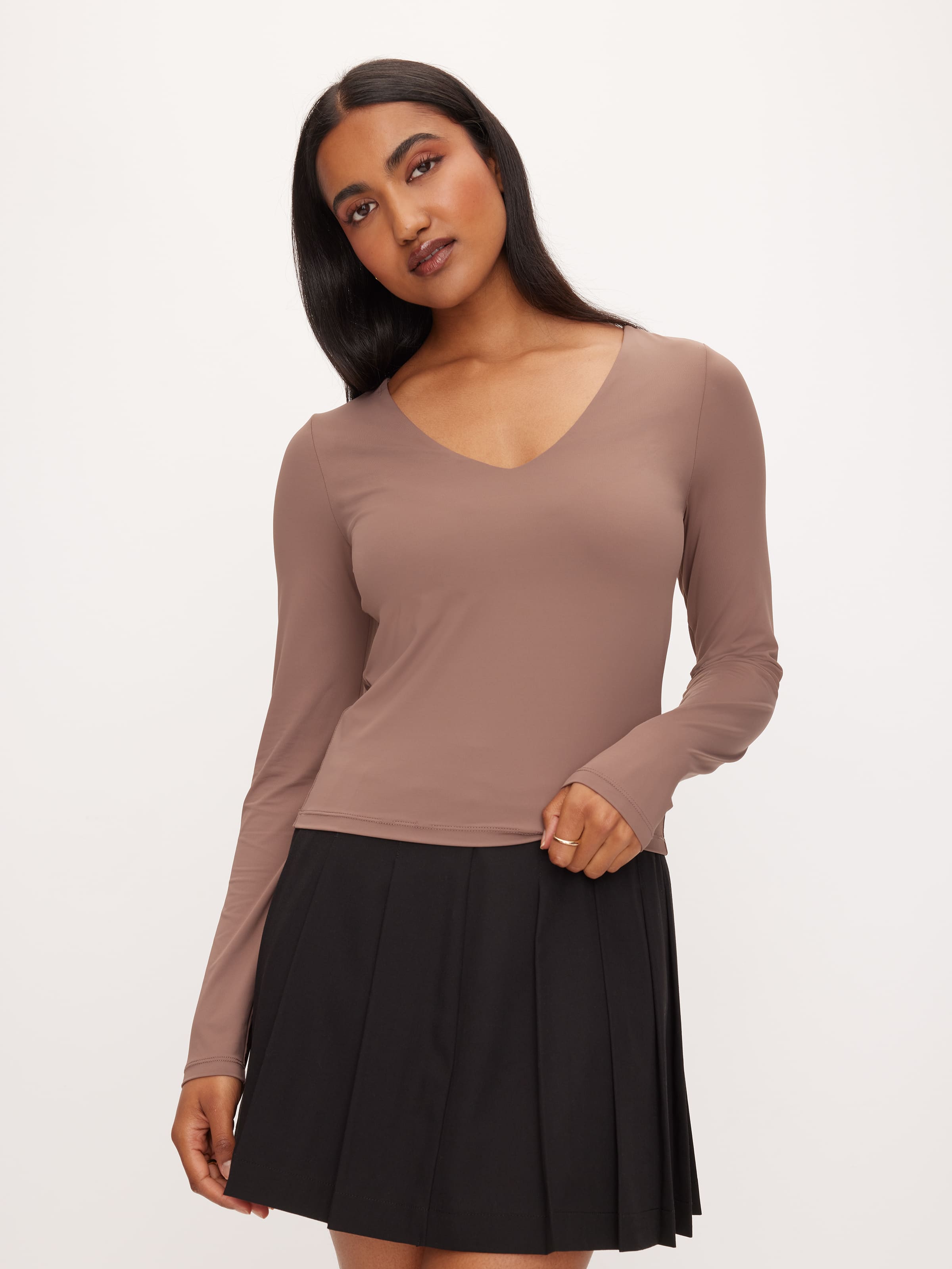 Super Soft V-Neck Long Sleeve Top