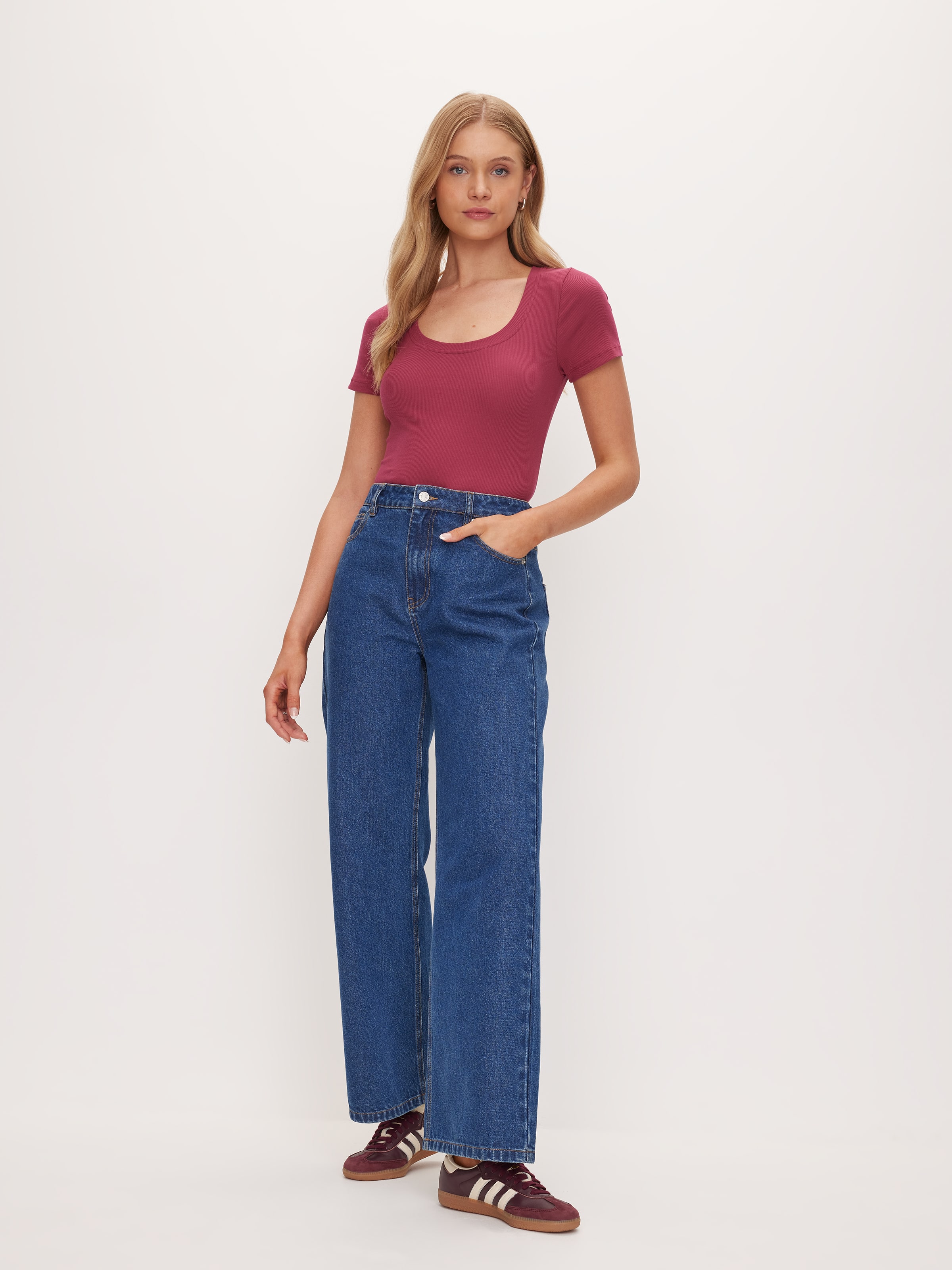 Rib Scoop Neck Tee