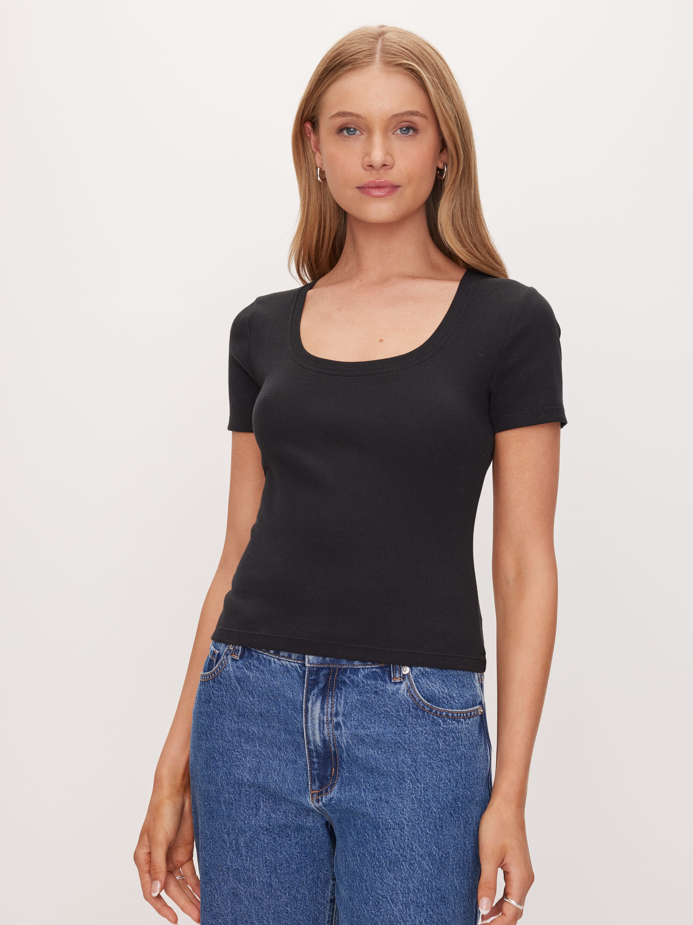 Rib Scoop Neck Tee