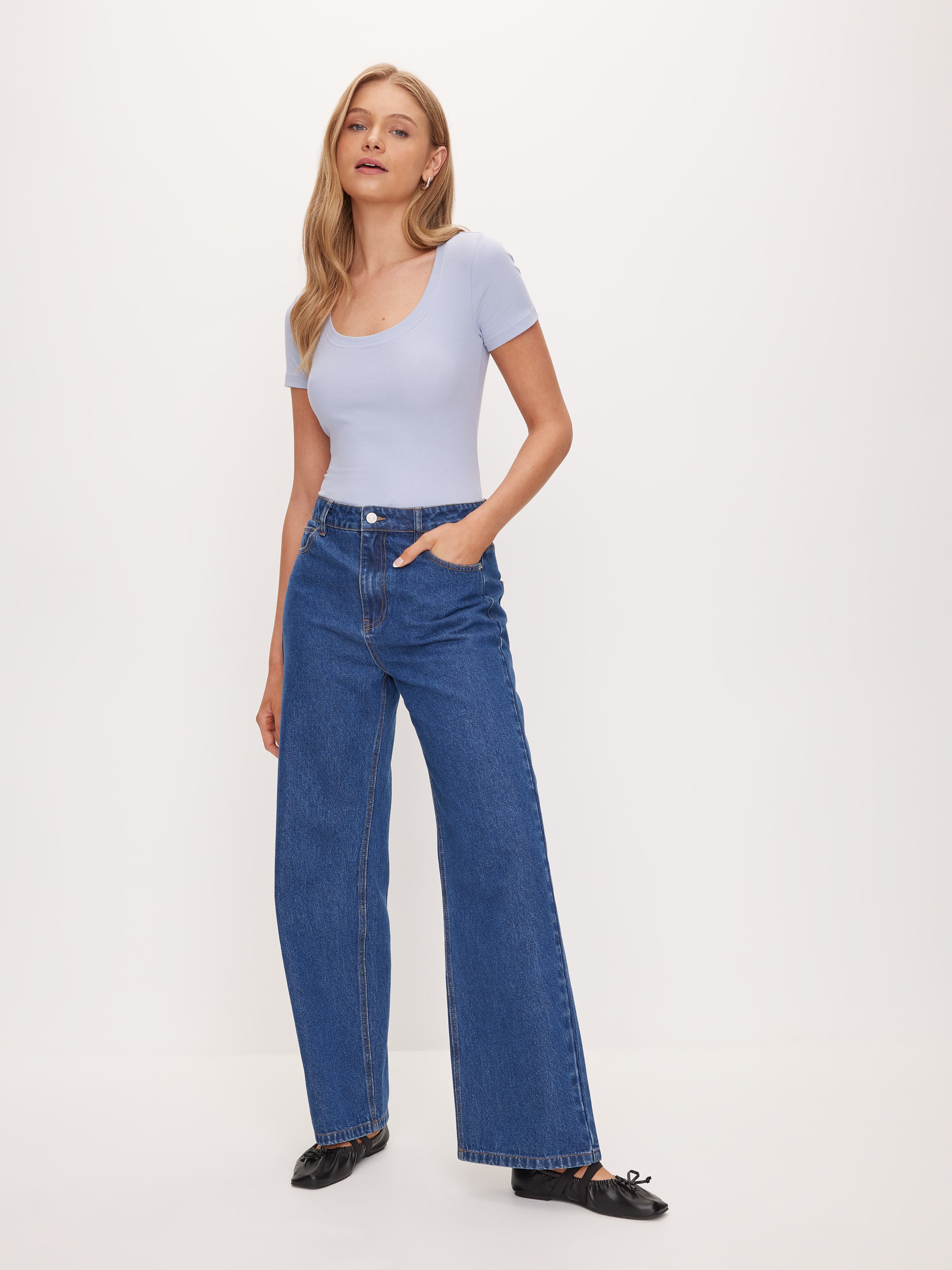 Rib Scoop Neck Tee