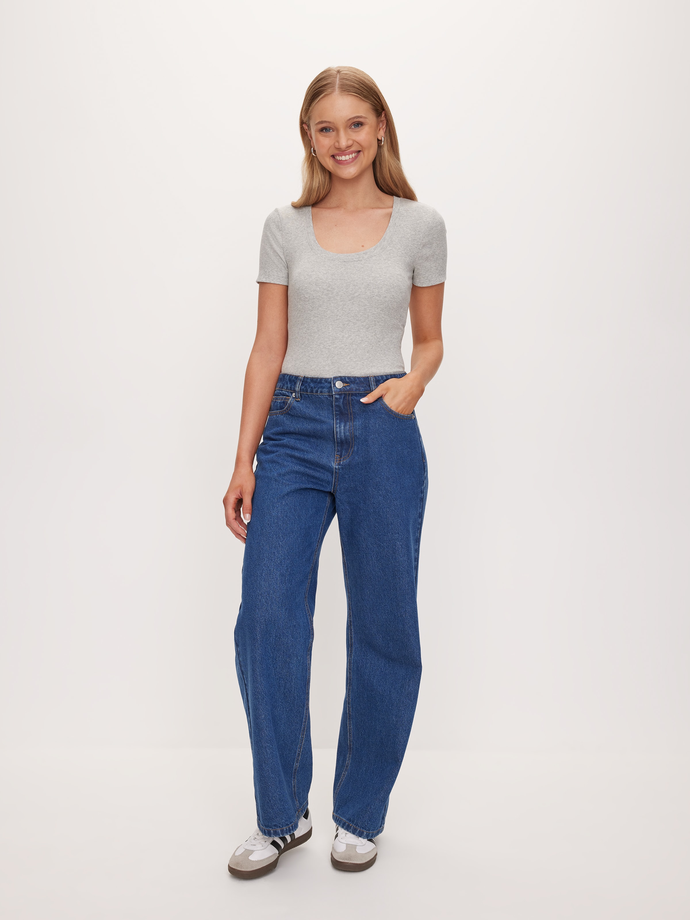 Rib Scoop Neck Tee