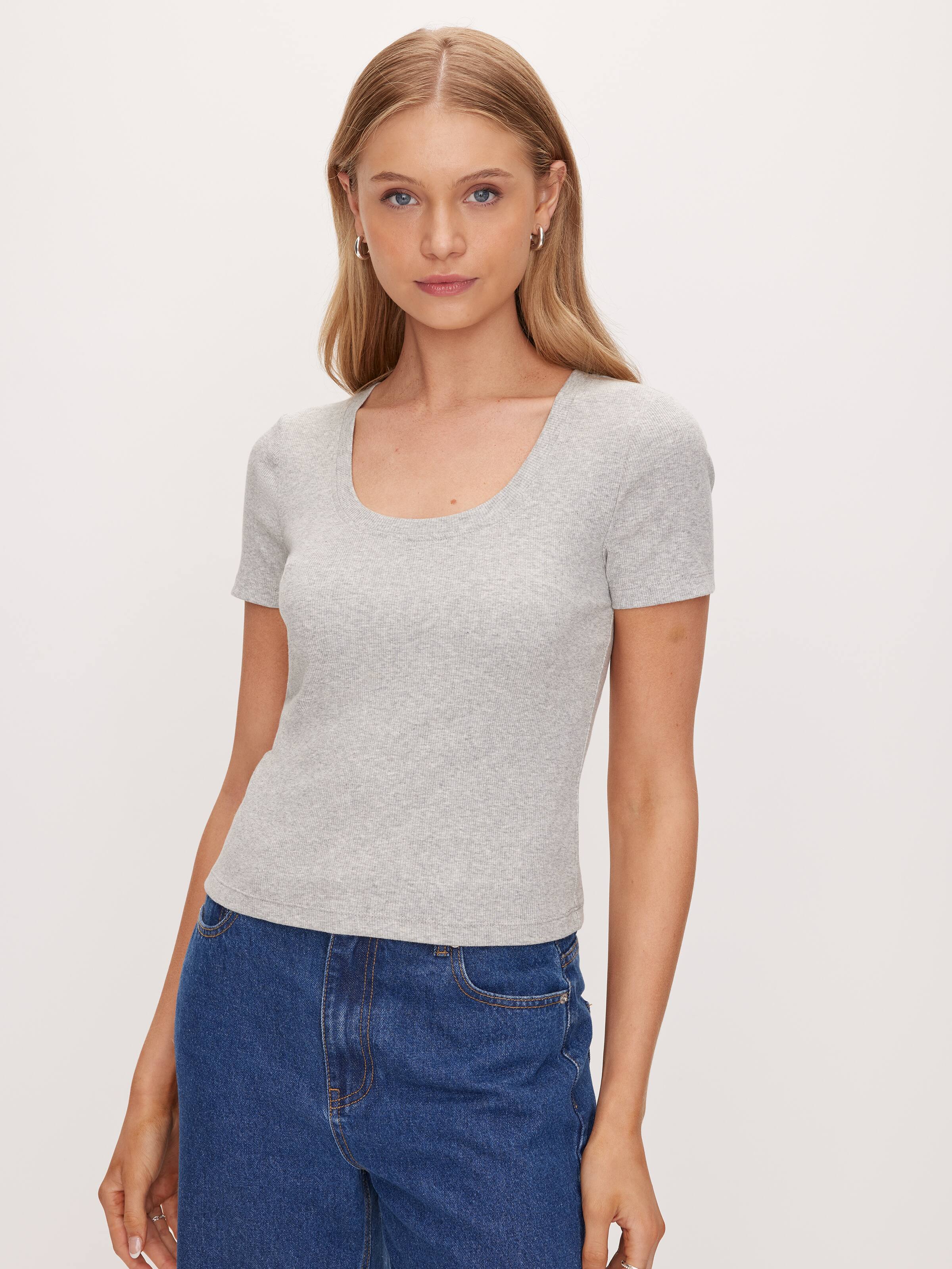 Rib Scoop Neck Tee