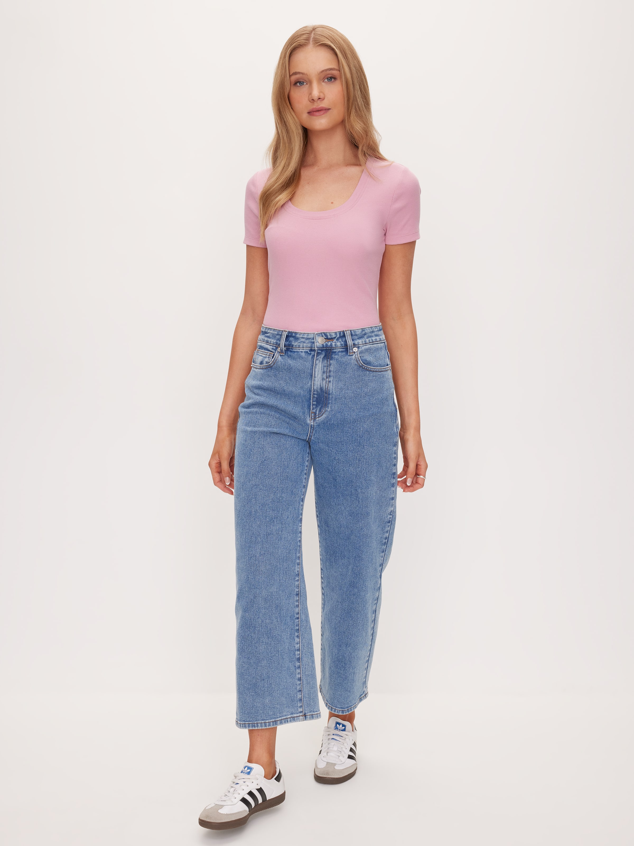 Rib Scoop Neck Tee