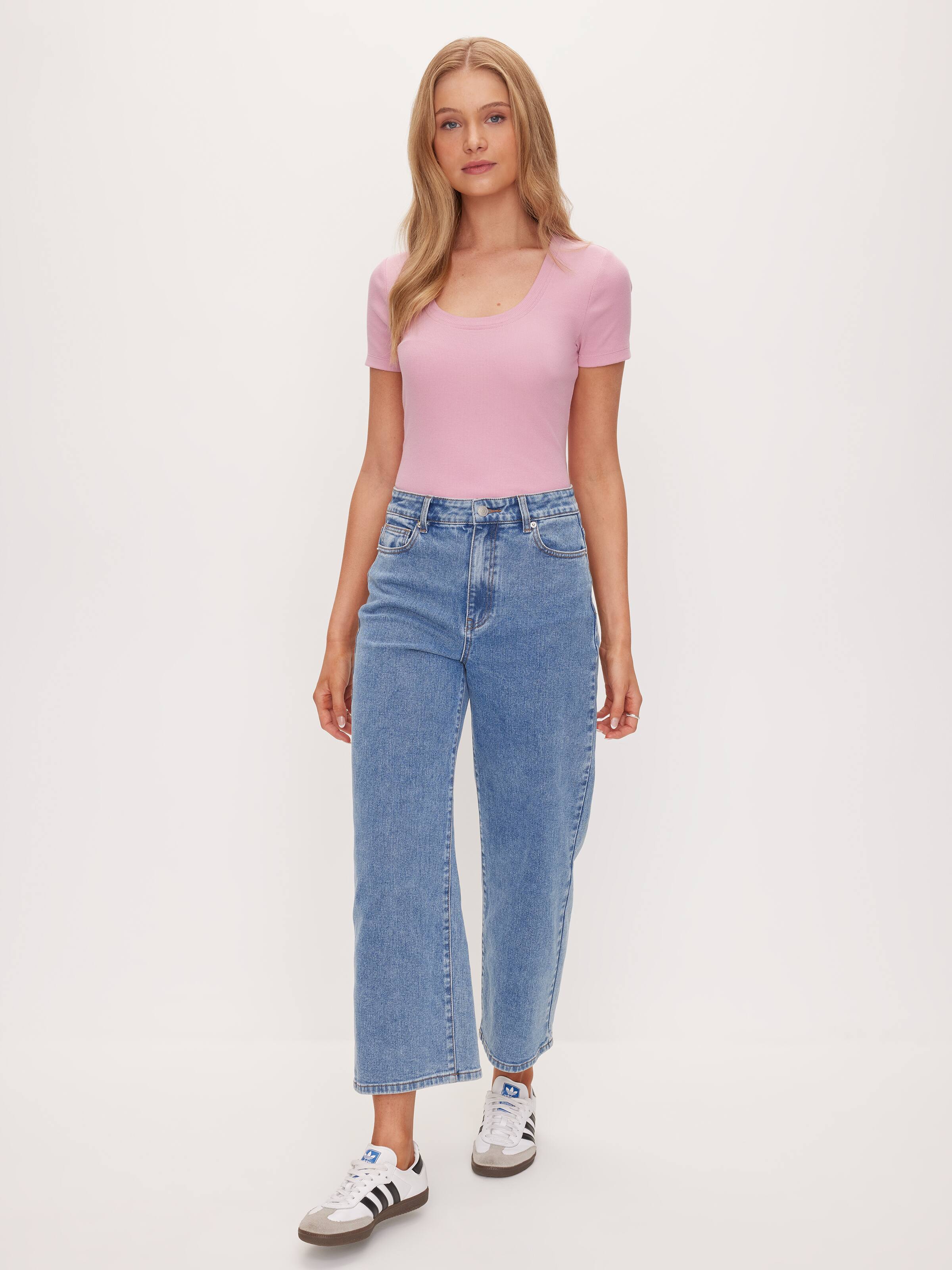 Rib Scoop Neck Tee