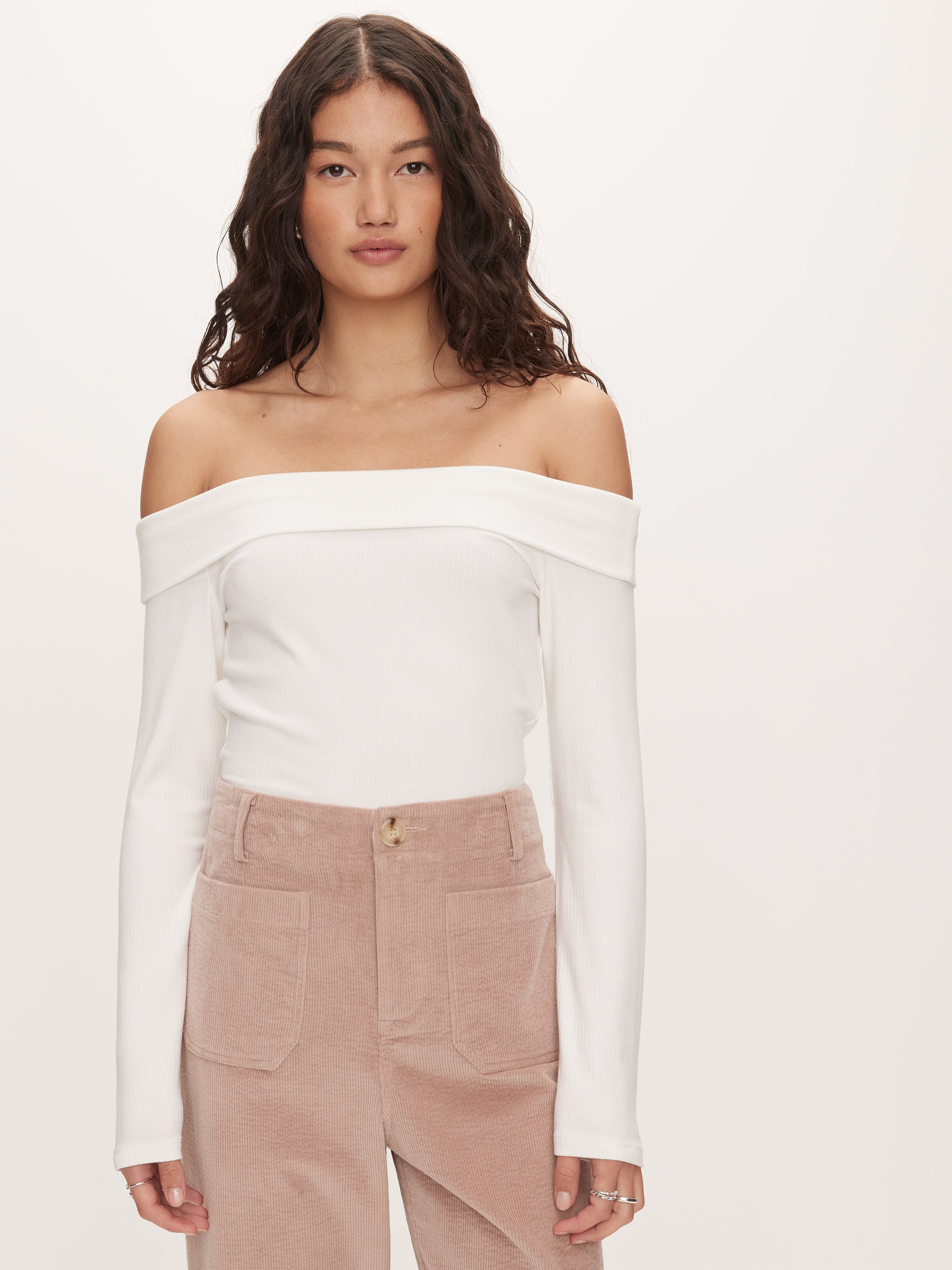 Off The Shoulder Long Sleeve Top Dotti Online