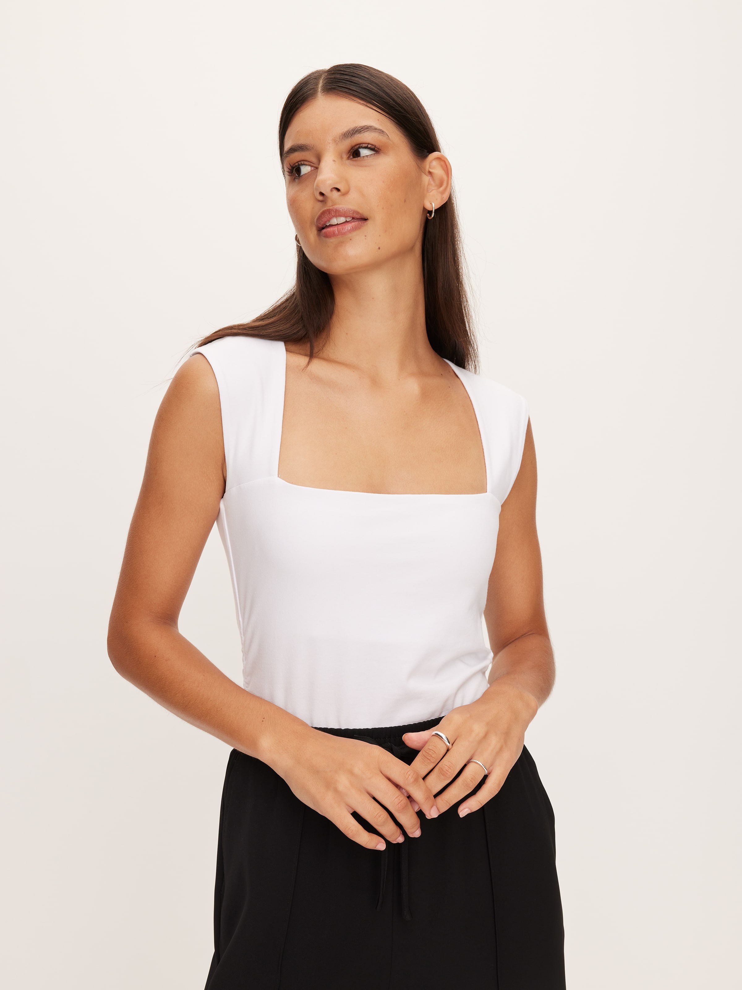 Ollie Open Neck Ruched Top