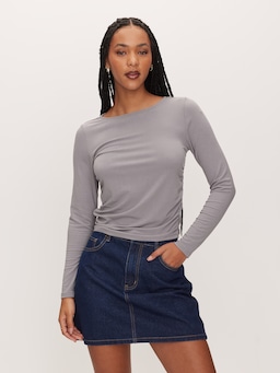 Side Ruched Long Sleeve Top