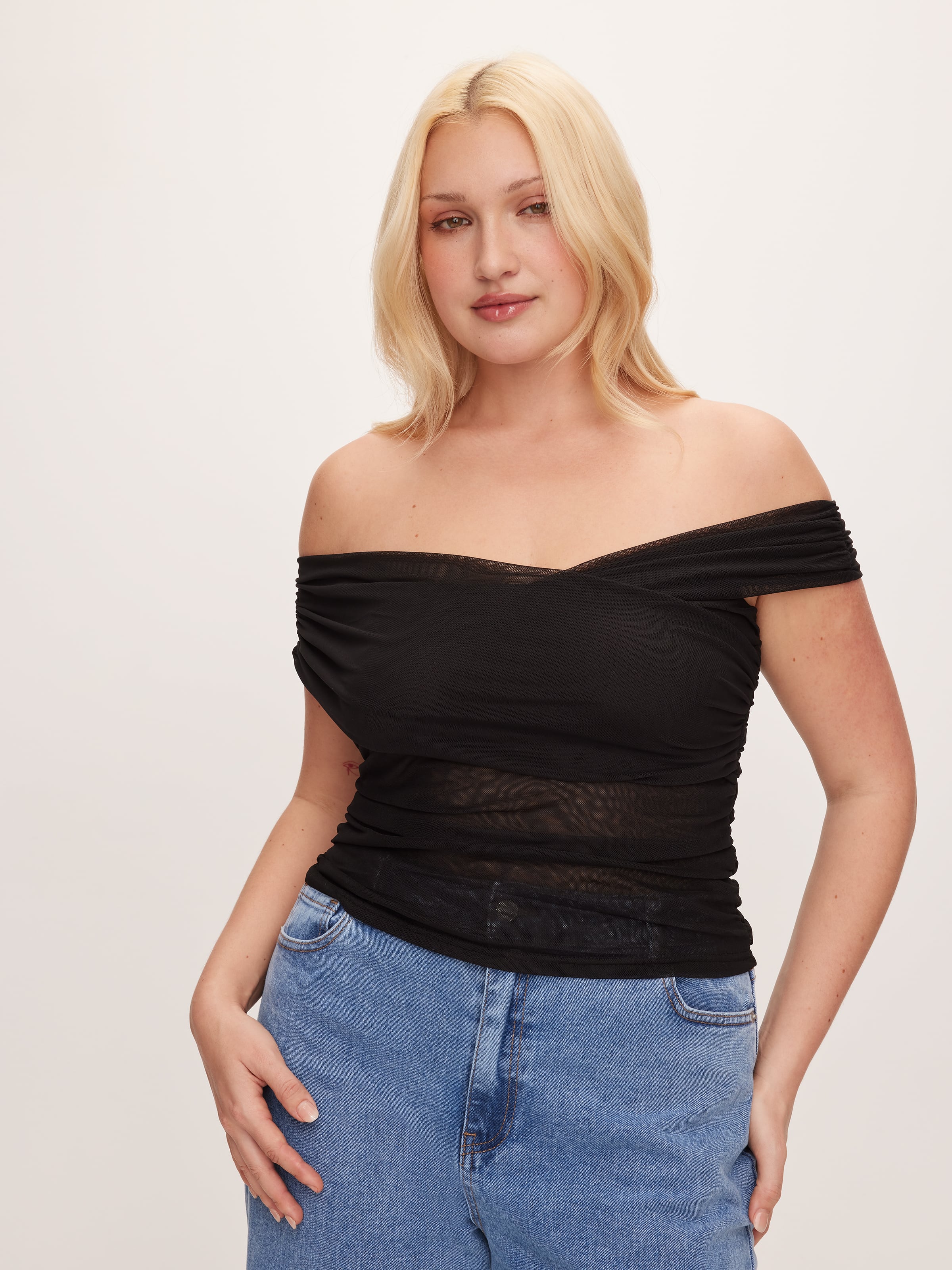 Mesh Cross Over Sleeveless Top