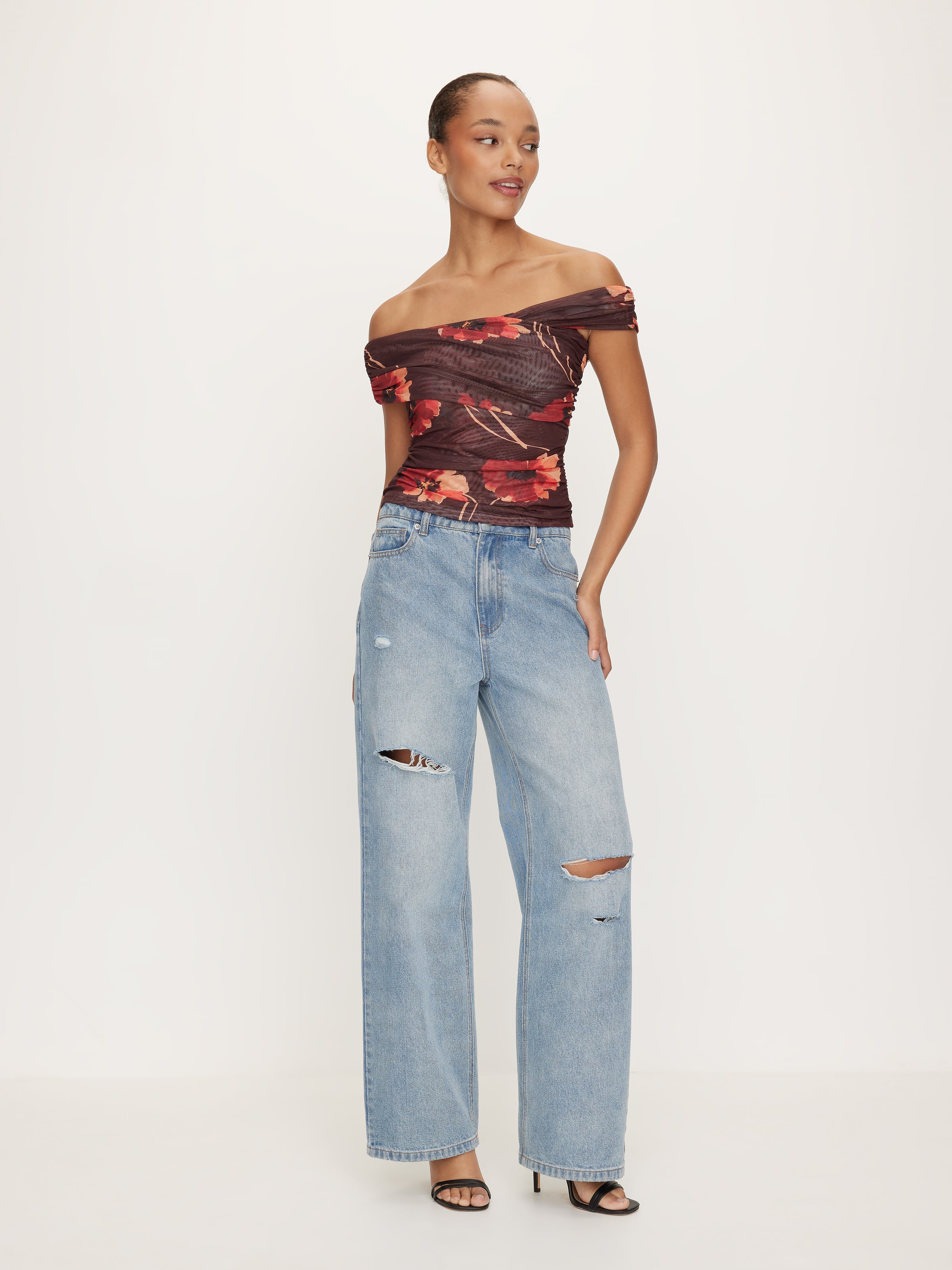 Mesh Cross Over Sleeveless Top