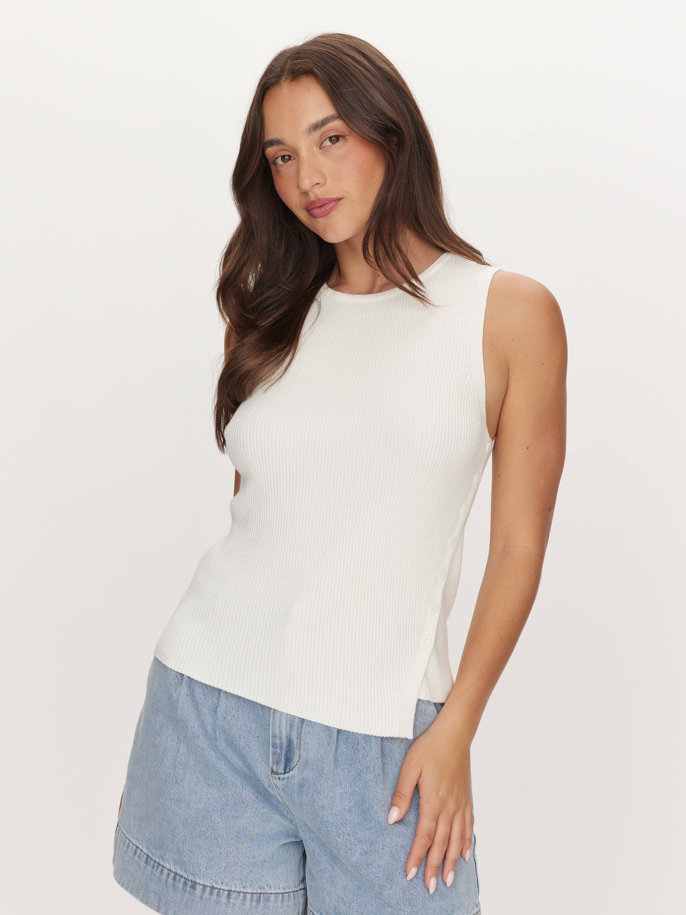 Anna Sleeveless Asymm Top