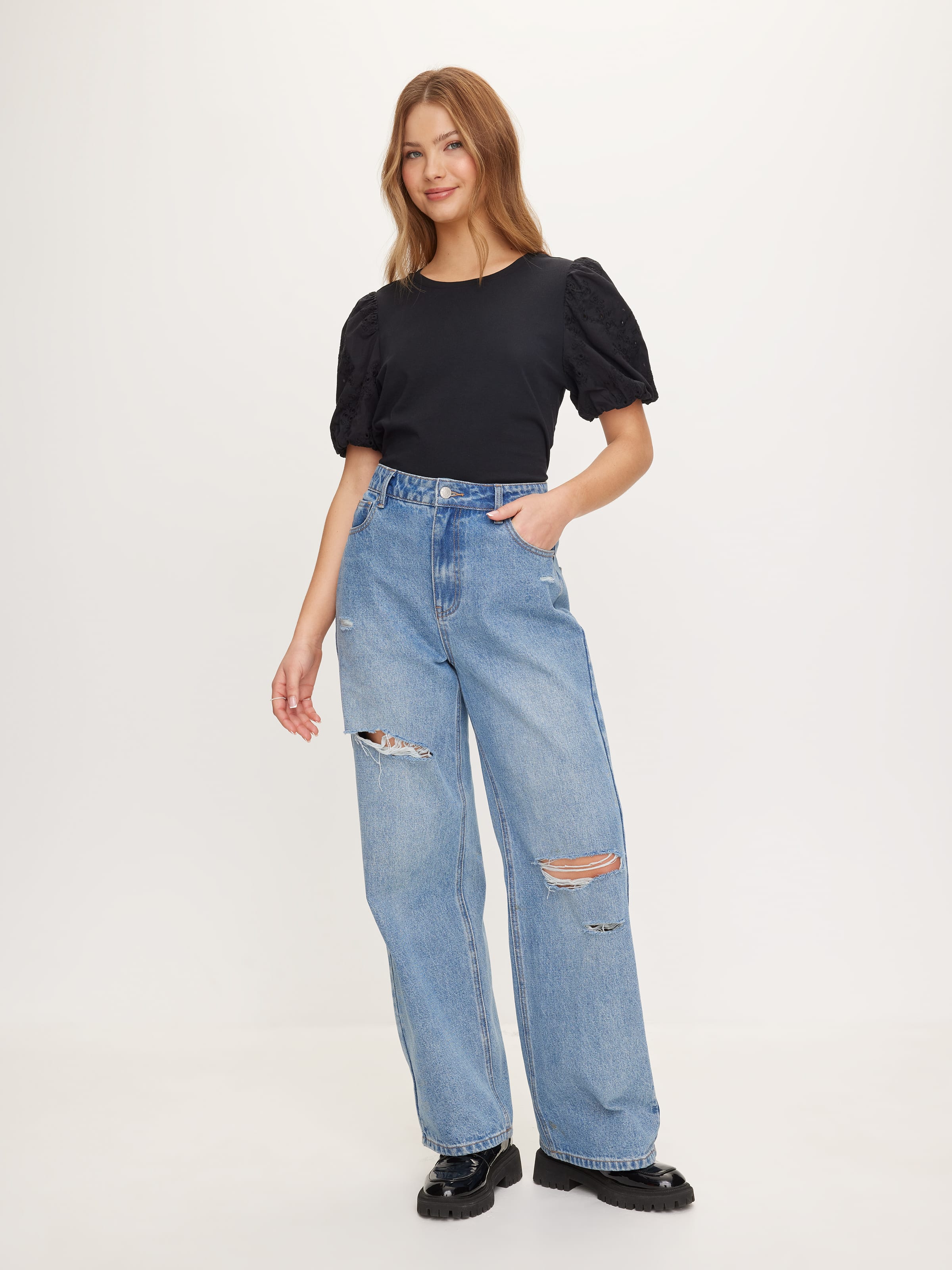 Lily Broderie Sleeve Top