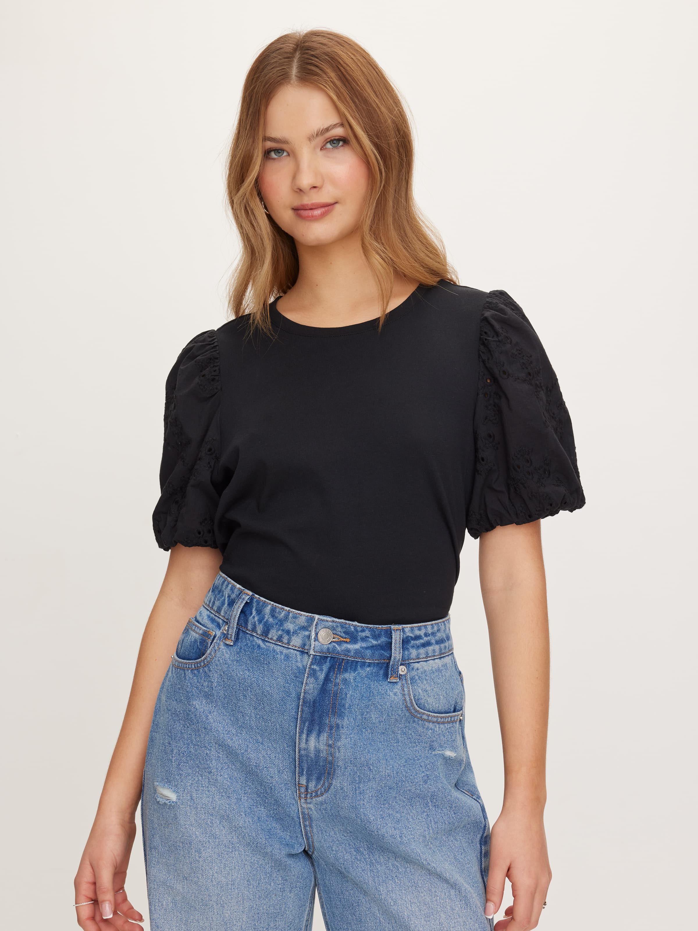 Lily Broderie Sleeve Top