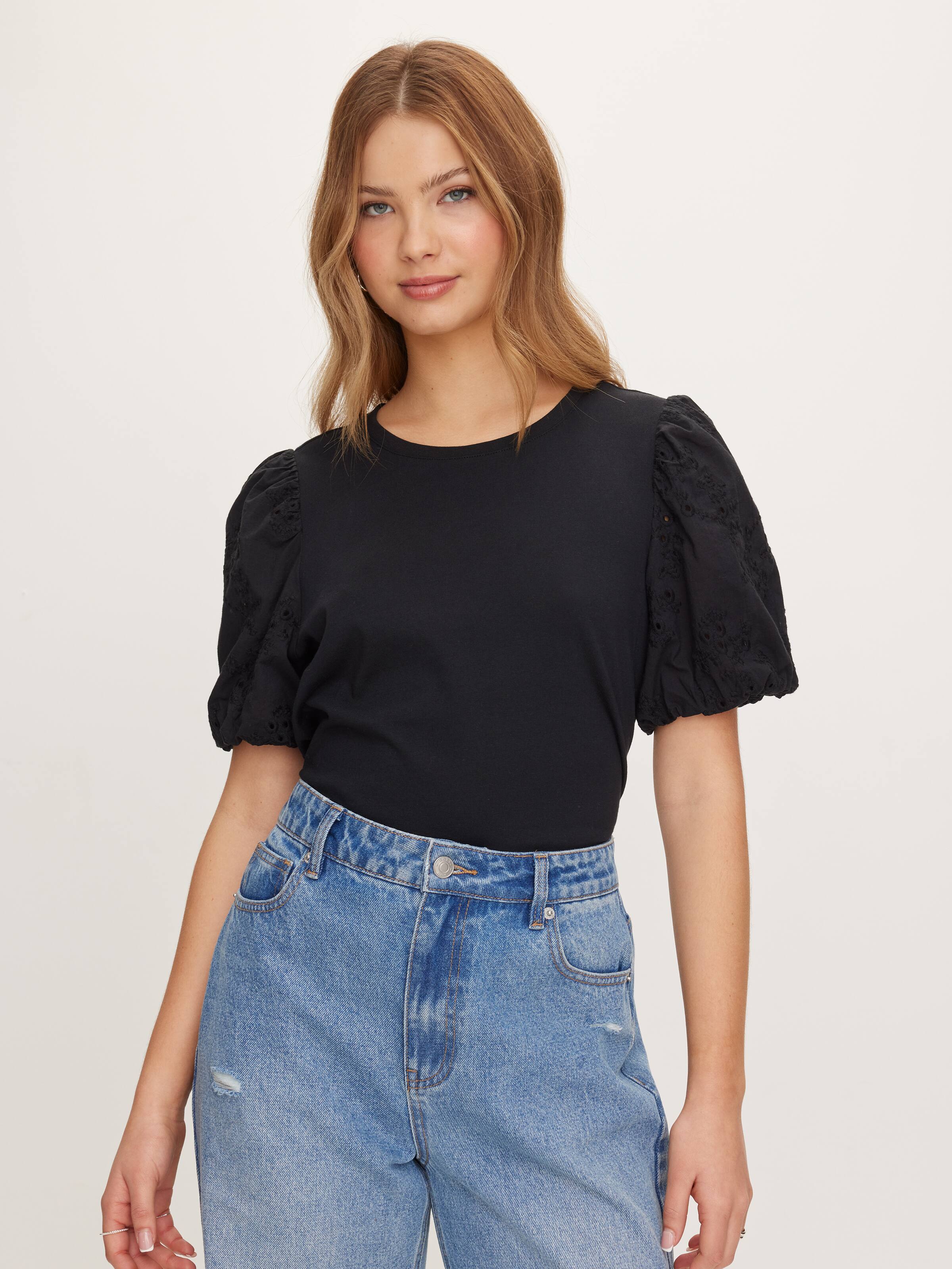 Lily Broderie Sleeve Top