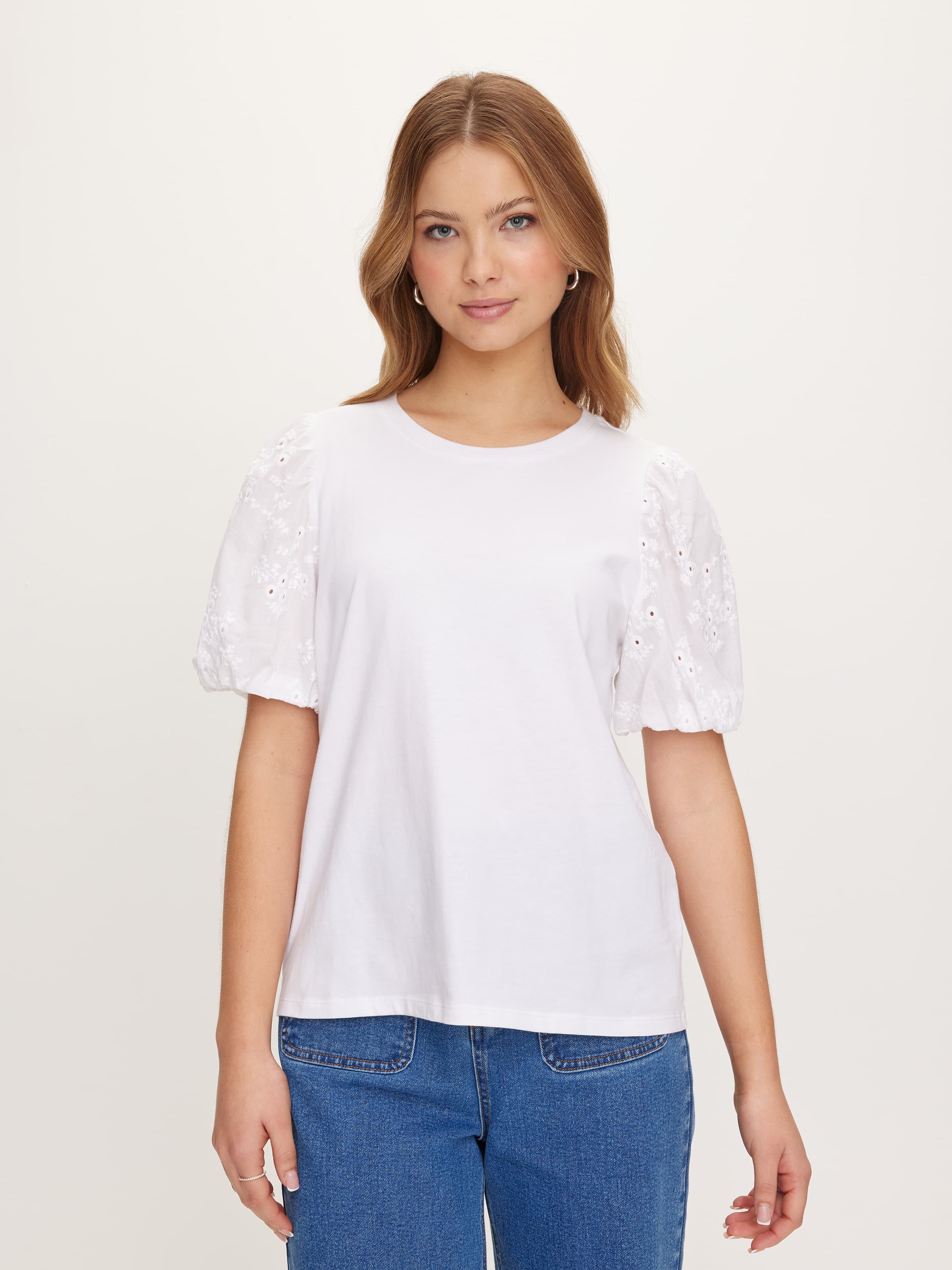 Lily Broderie Sleeve Top
