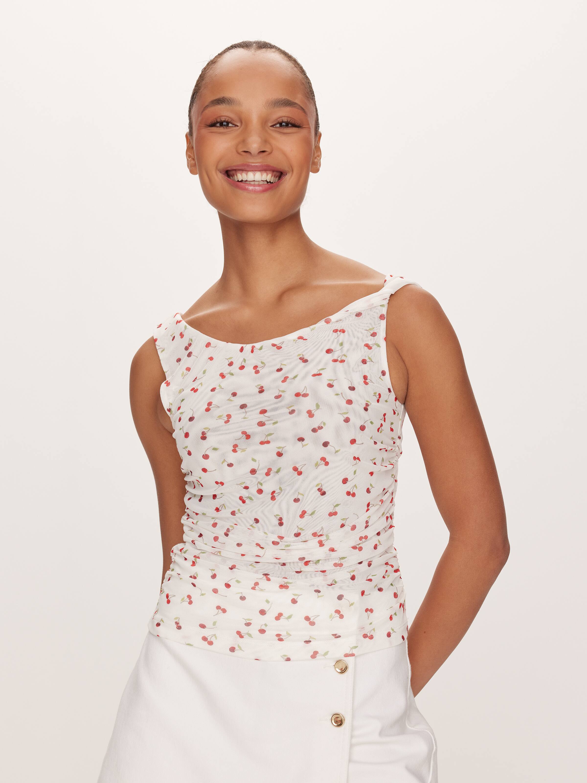 Mesh Sleeveless Twist Top