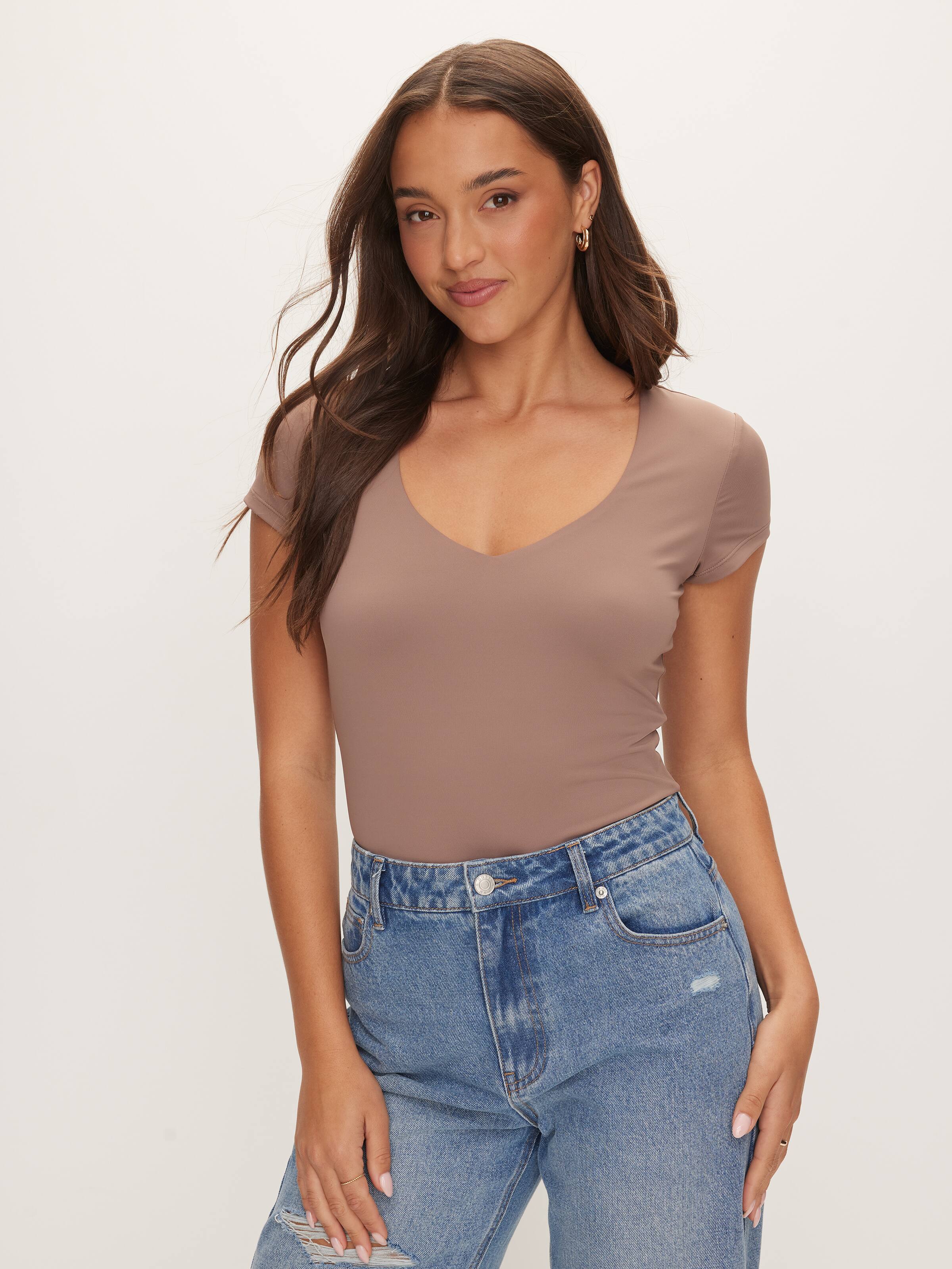 Super Soft V-Neck Short Sleeve Top
