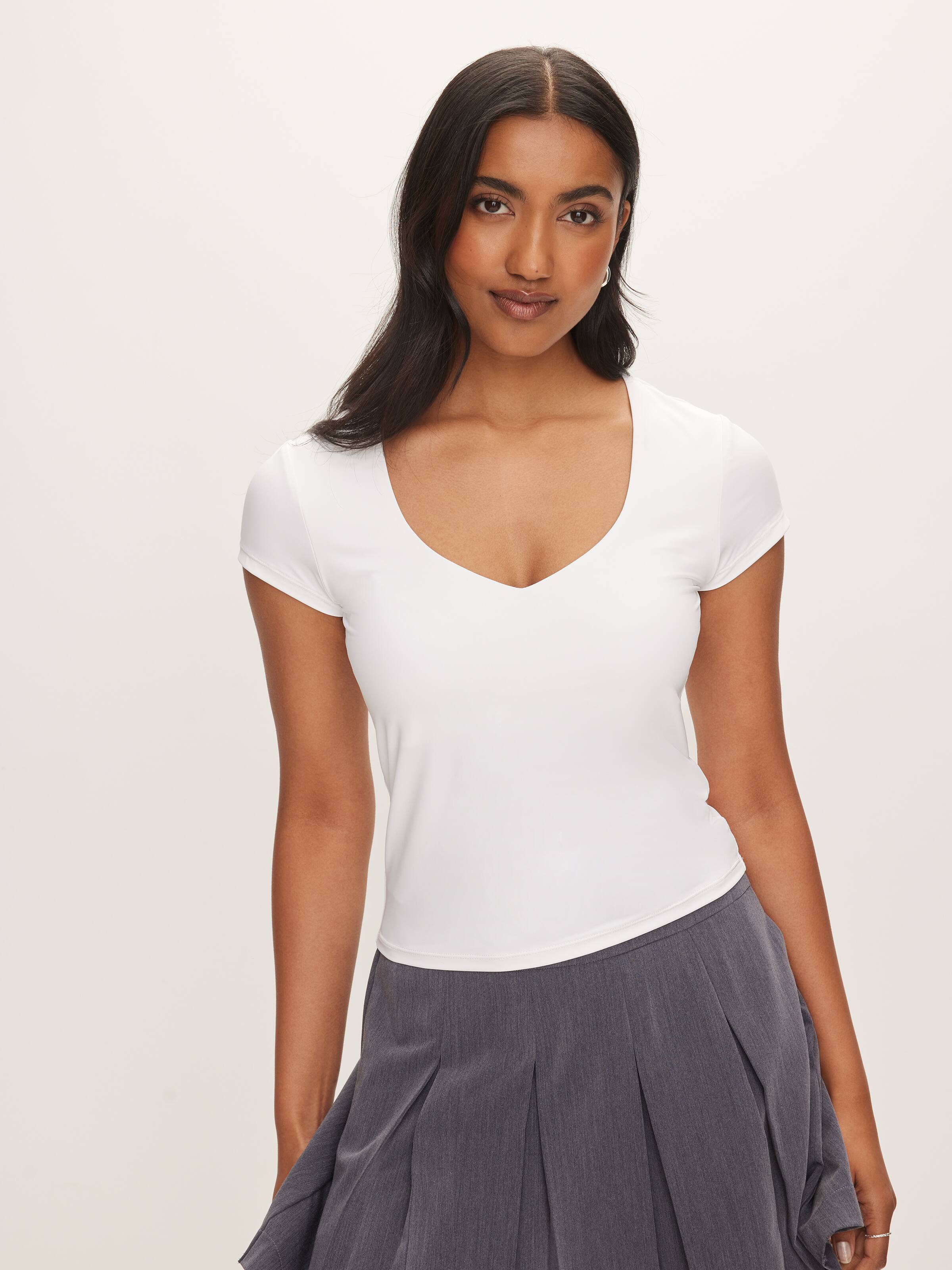 Super Soft V-Neck Short Sleeve Top