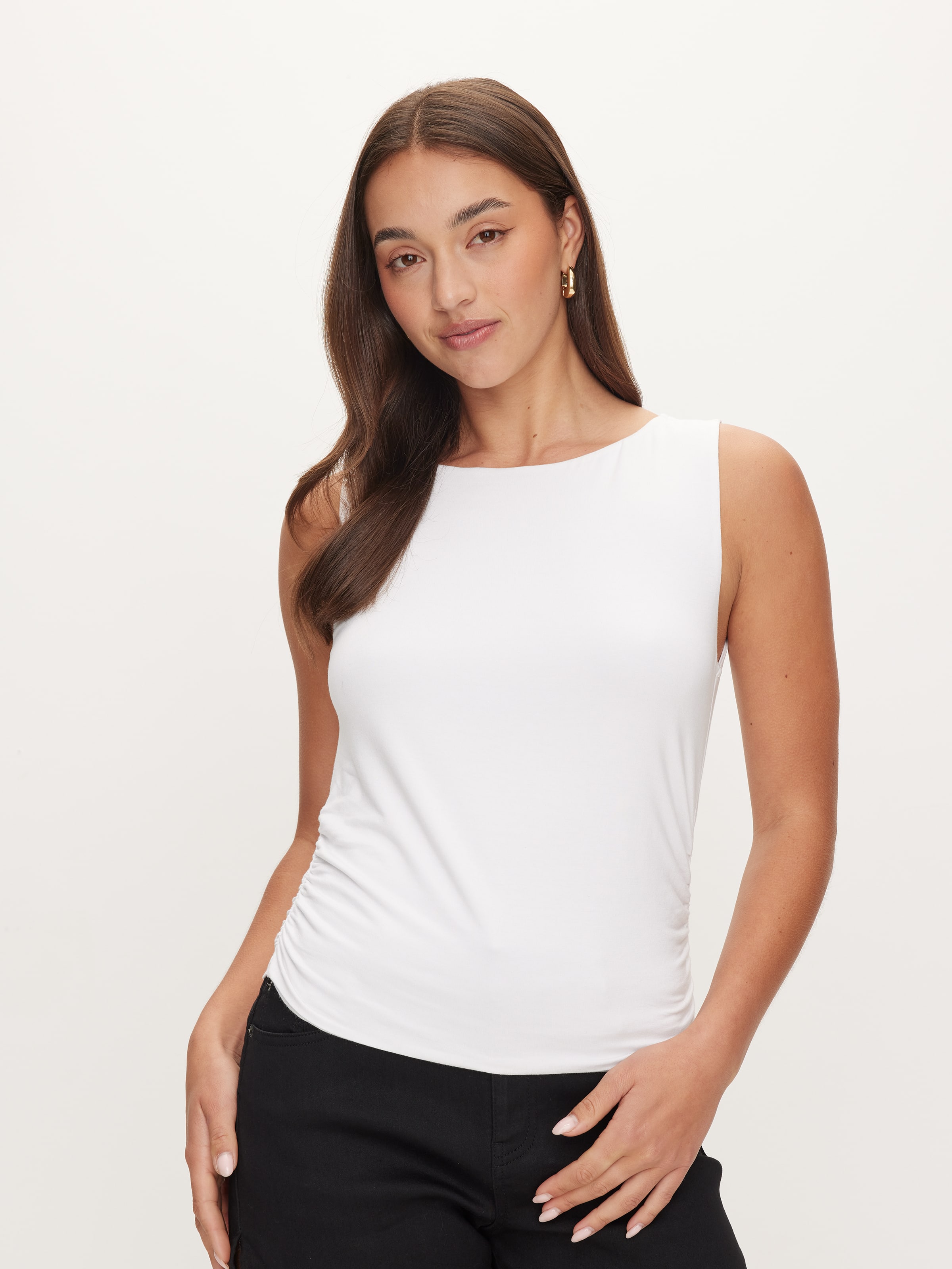 Sleevless Rouched Top