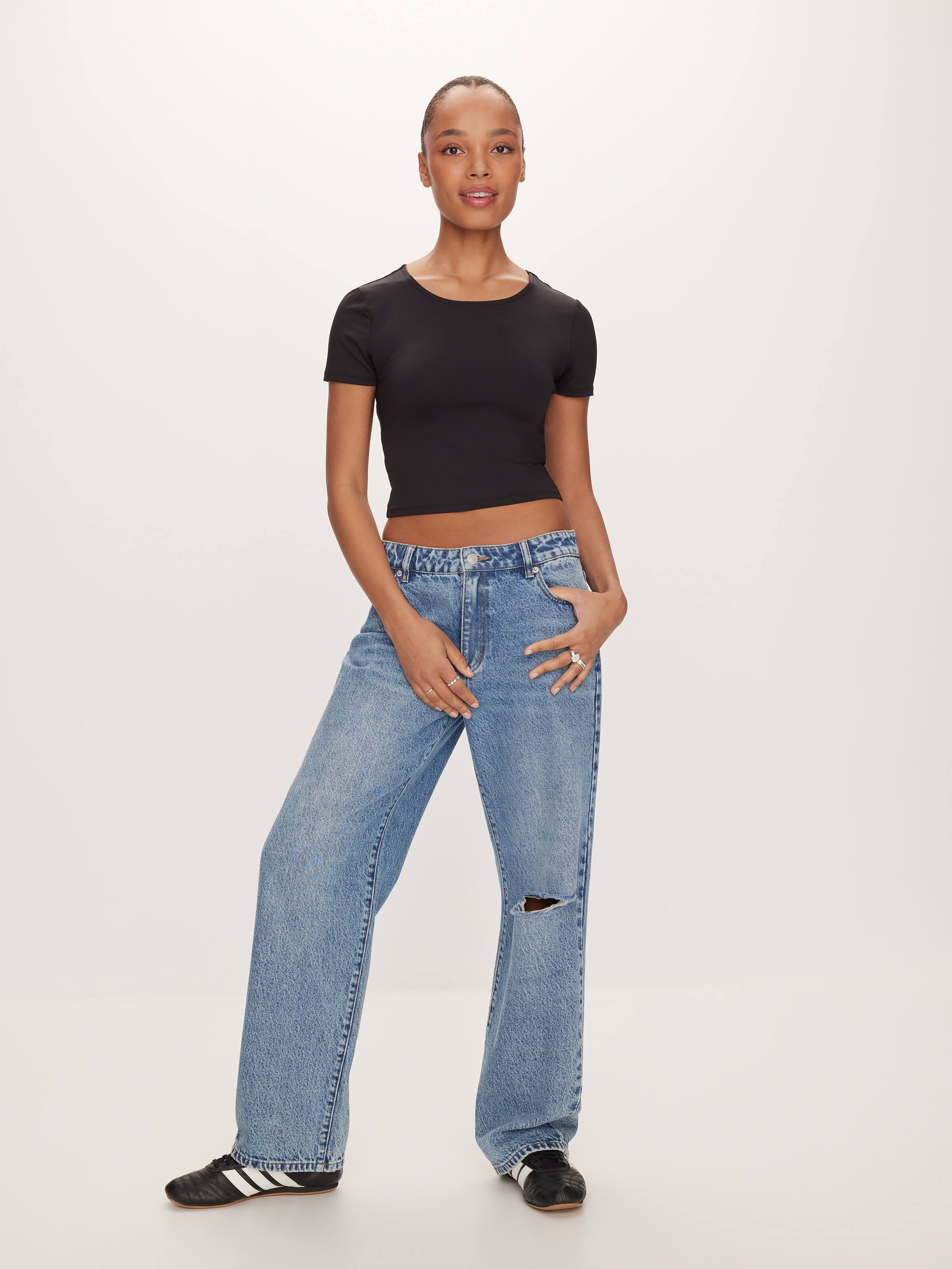 Super Soft V-Neck Crop Tee