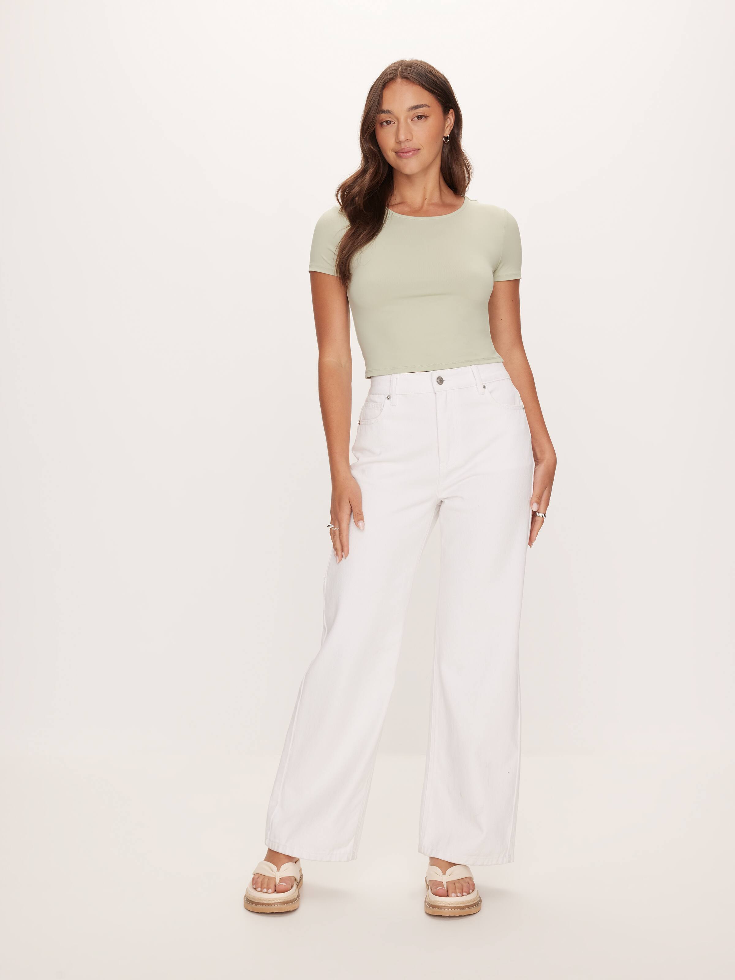 Super Soft V-Neck Crop Tee