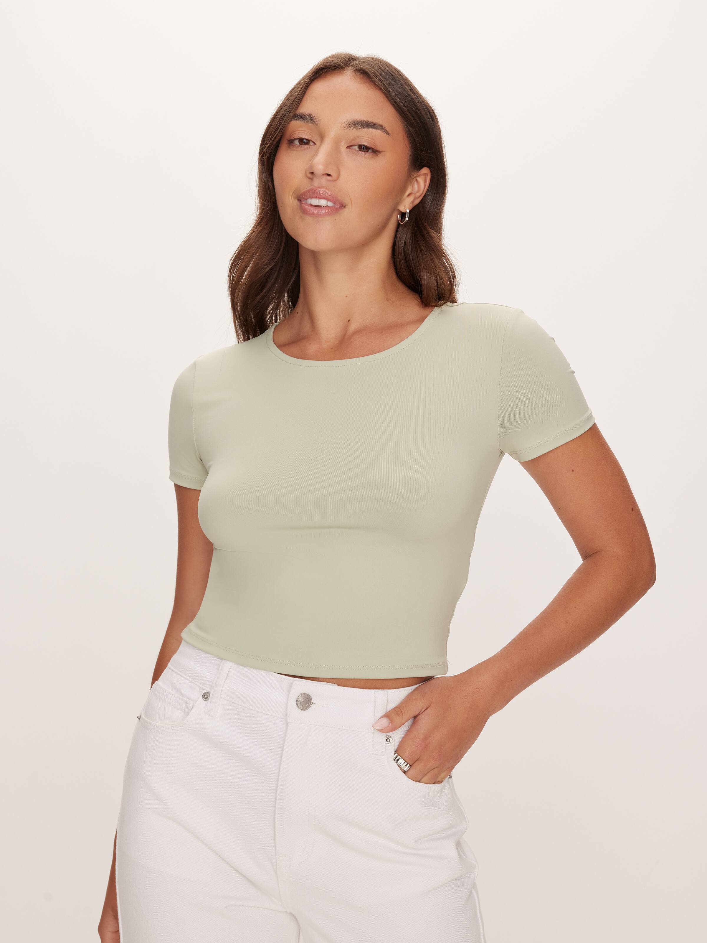 Super Soft V-Neck Crop Tee