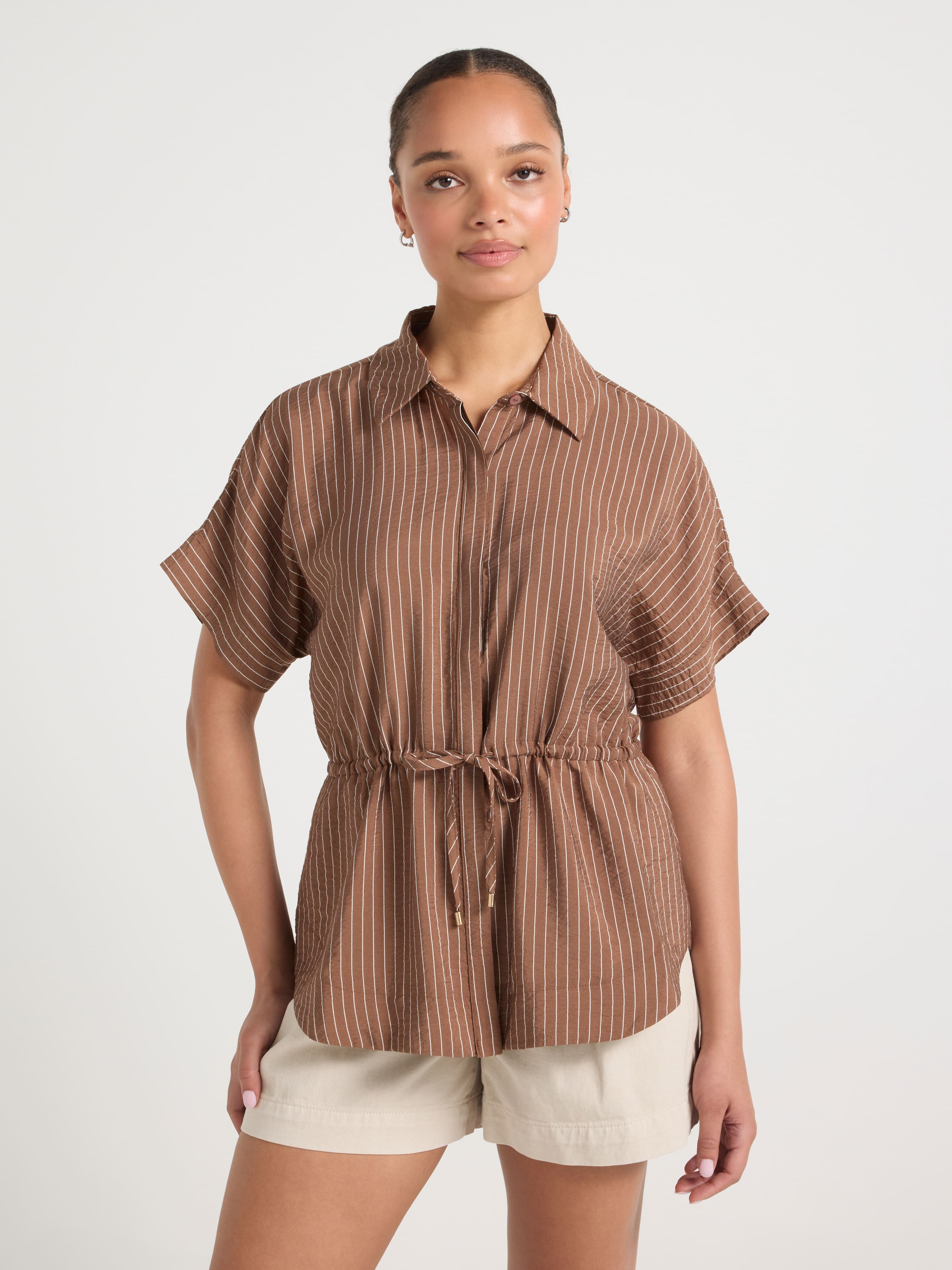 Harlow Short Sleeve Tie Front Top