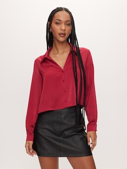 Nelly Cropped Satin Shirt
