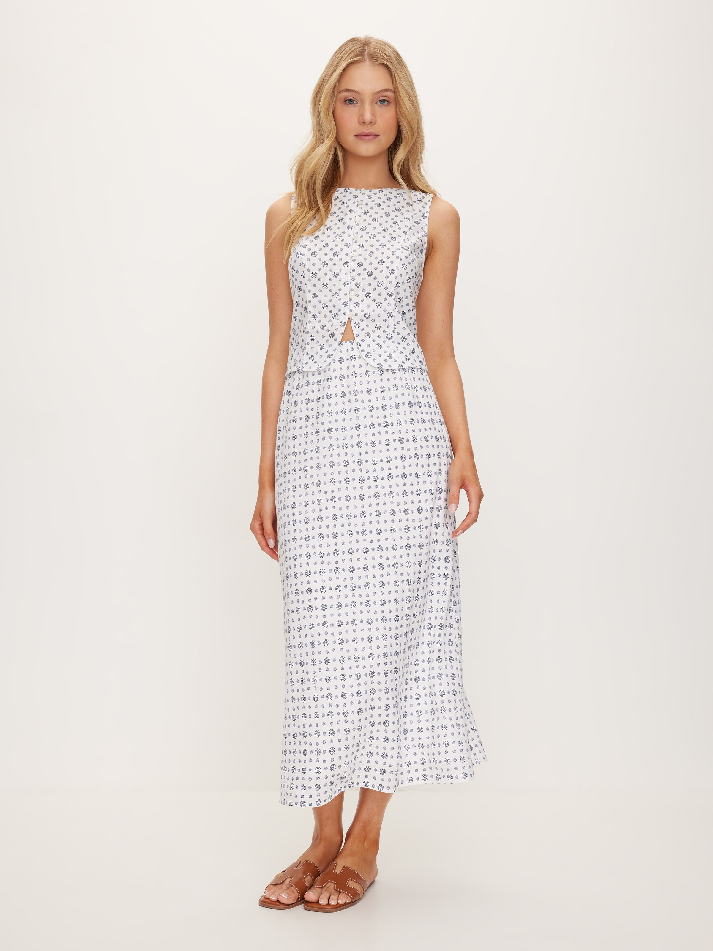 Linen Blend Candice Button Through Top