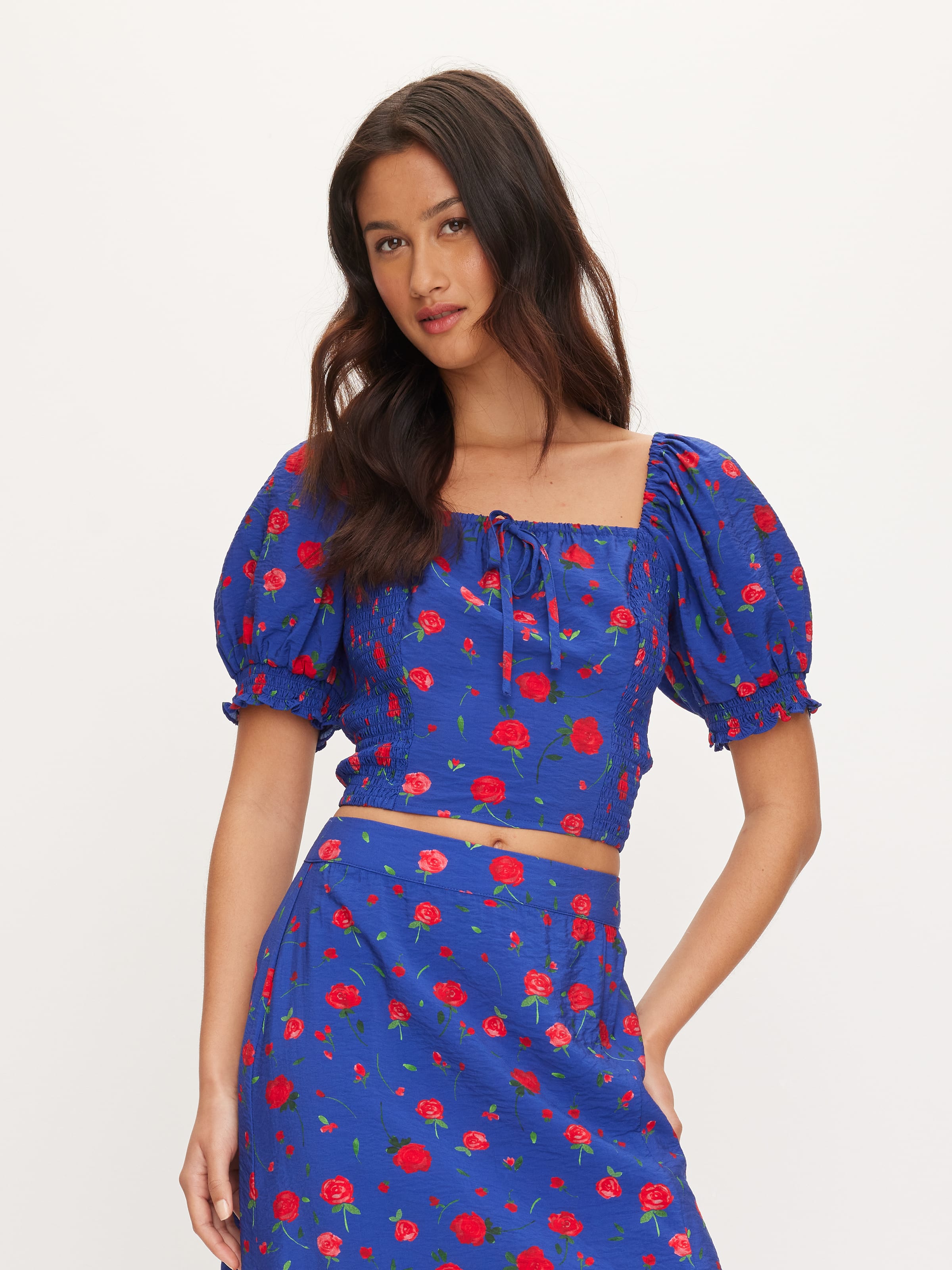 Rose Shirred Blouse