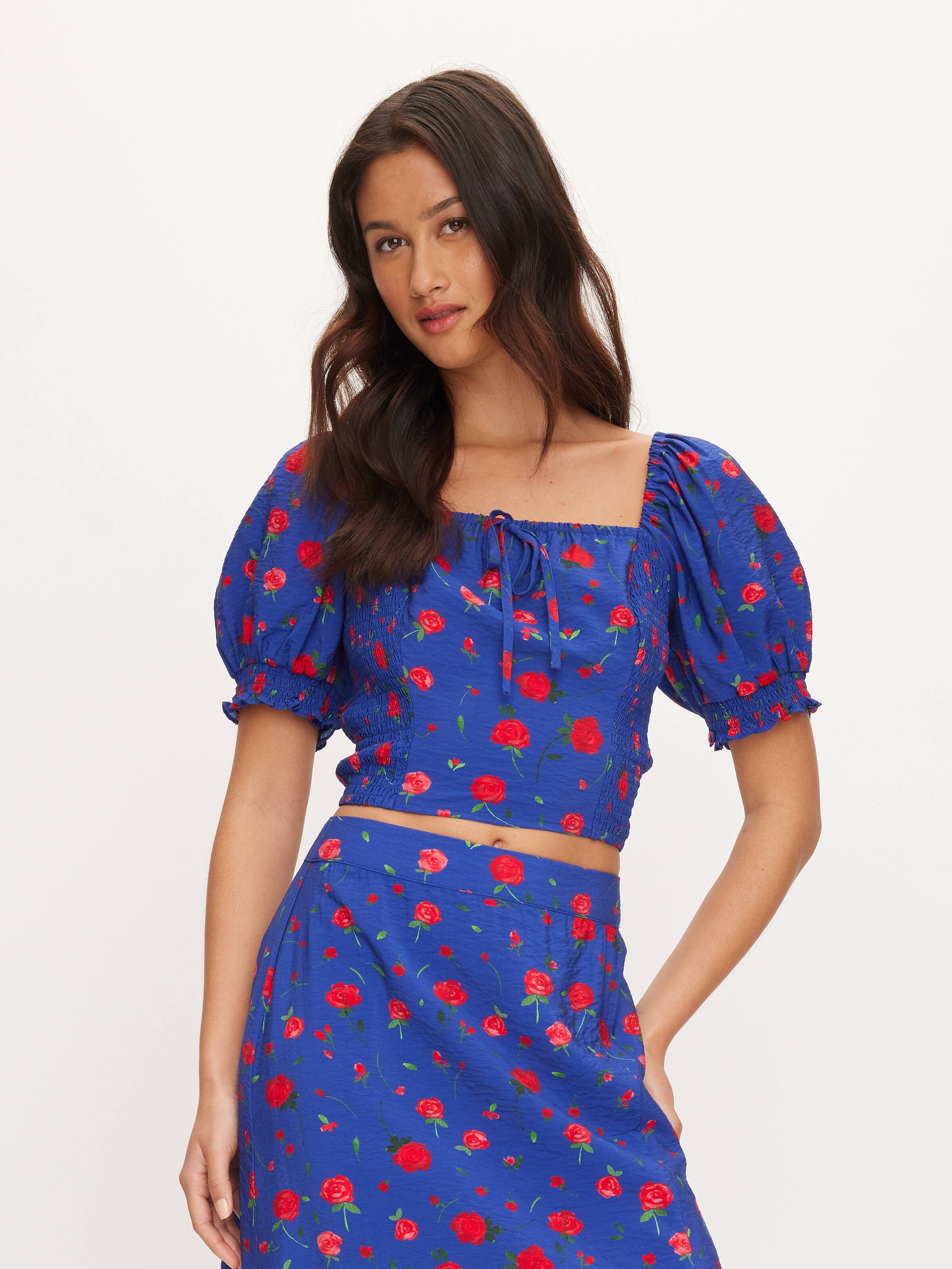 Rose Shirred Blouse