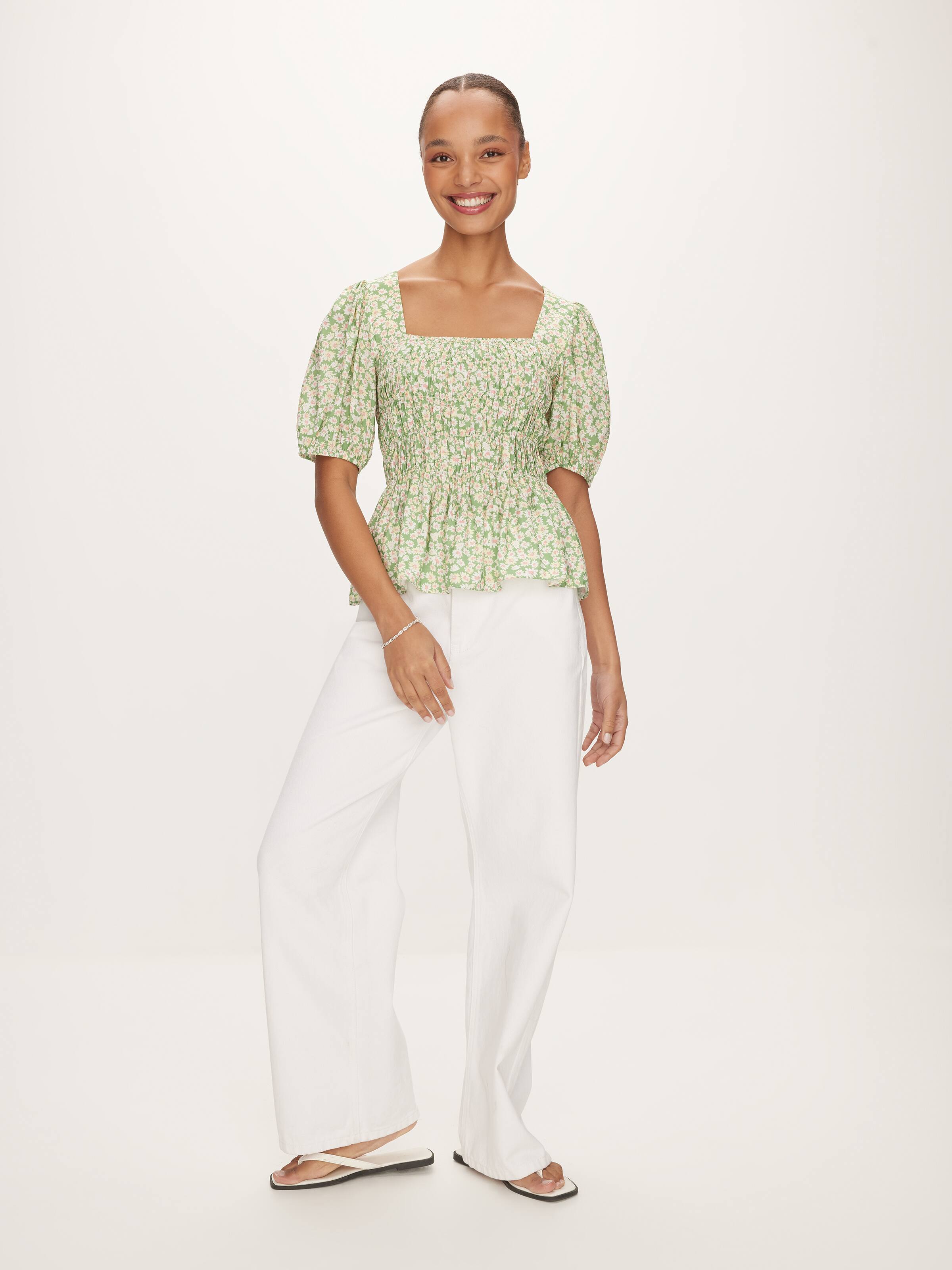 Eliza Shirred Front Top