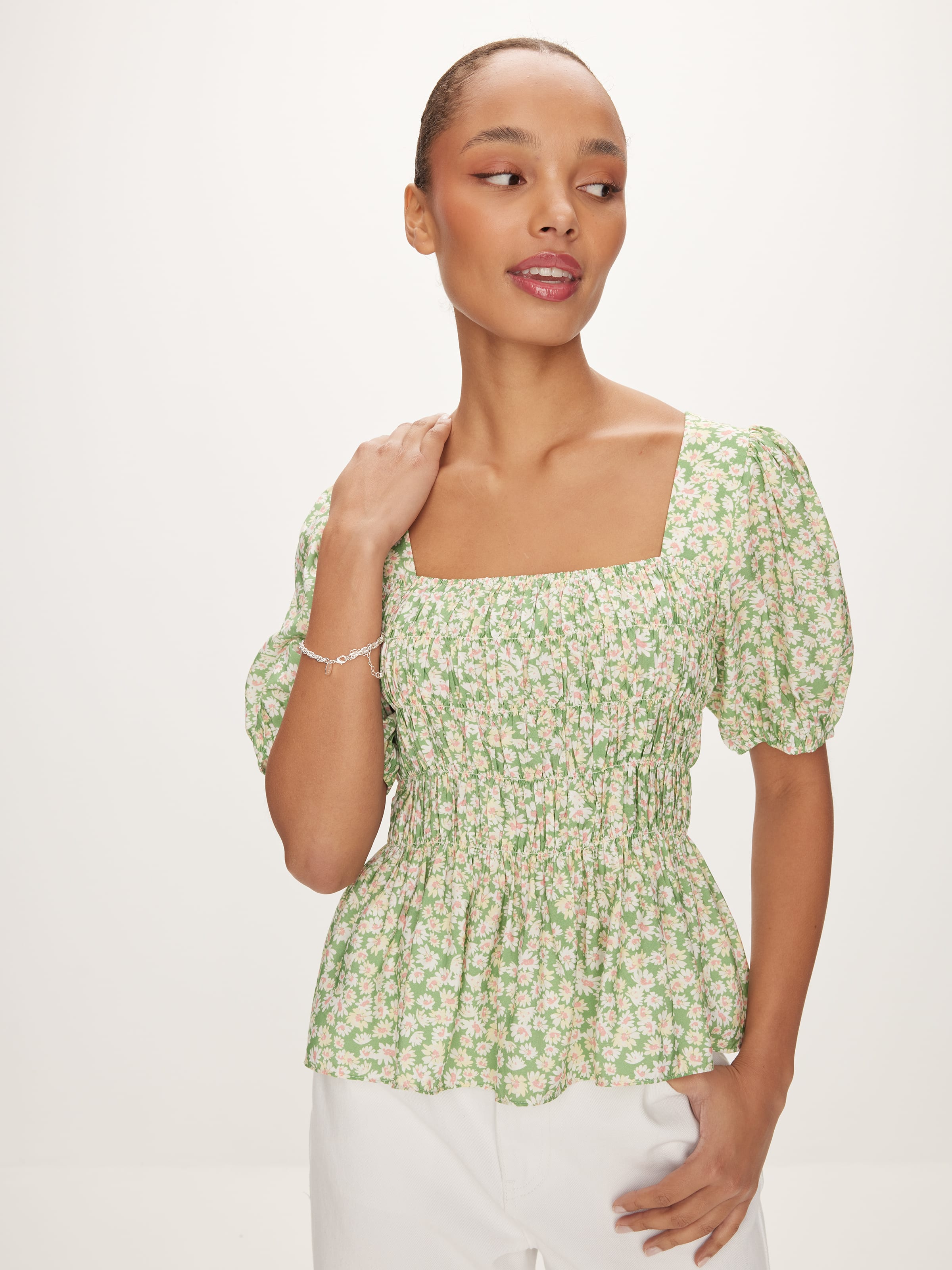 Eliza Shirred Front Top