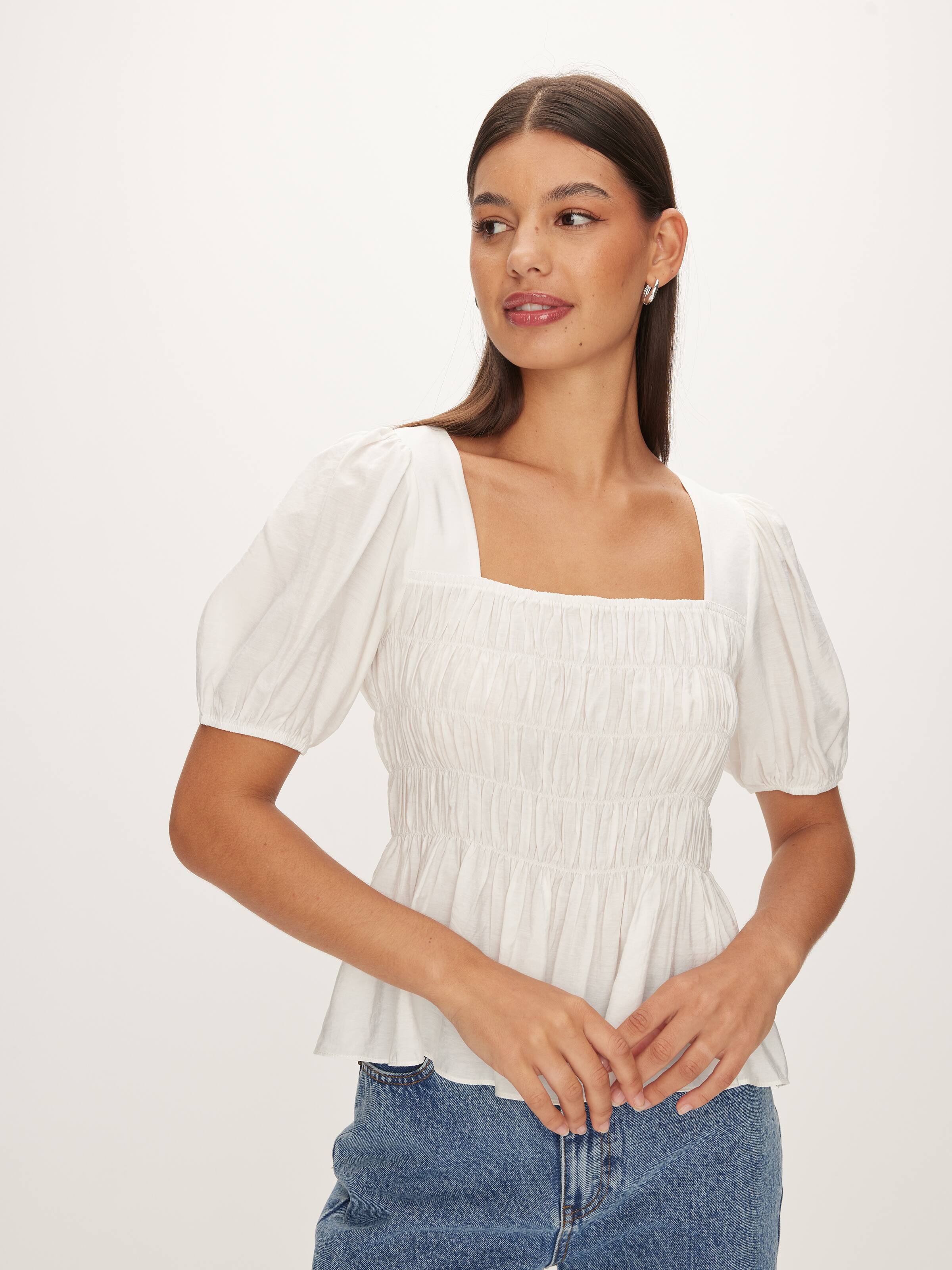 Eliza Shirred Front Top