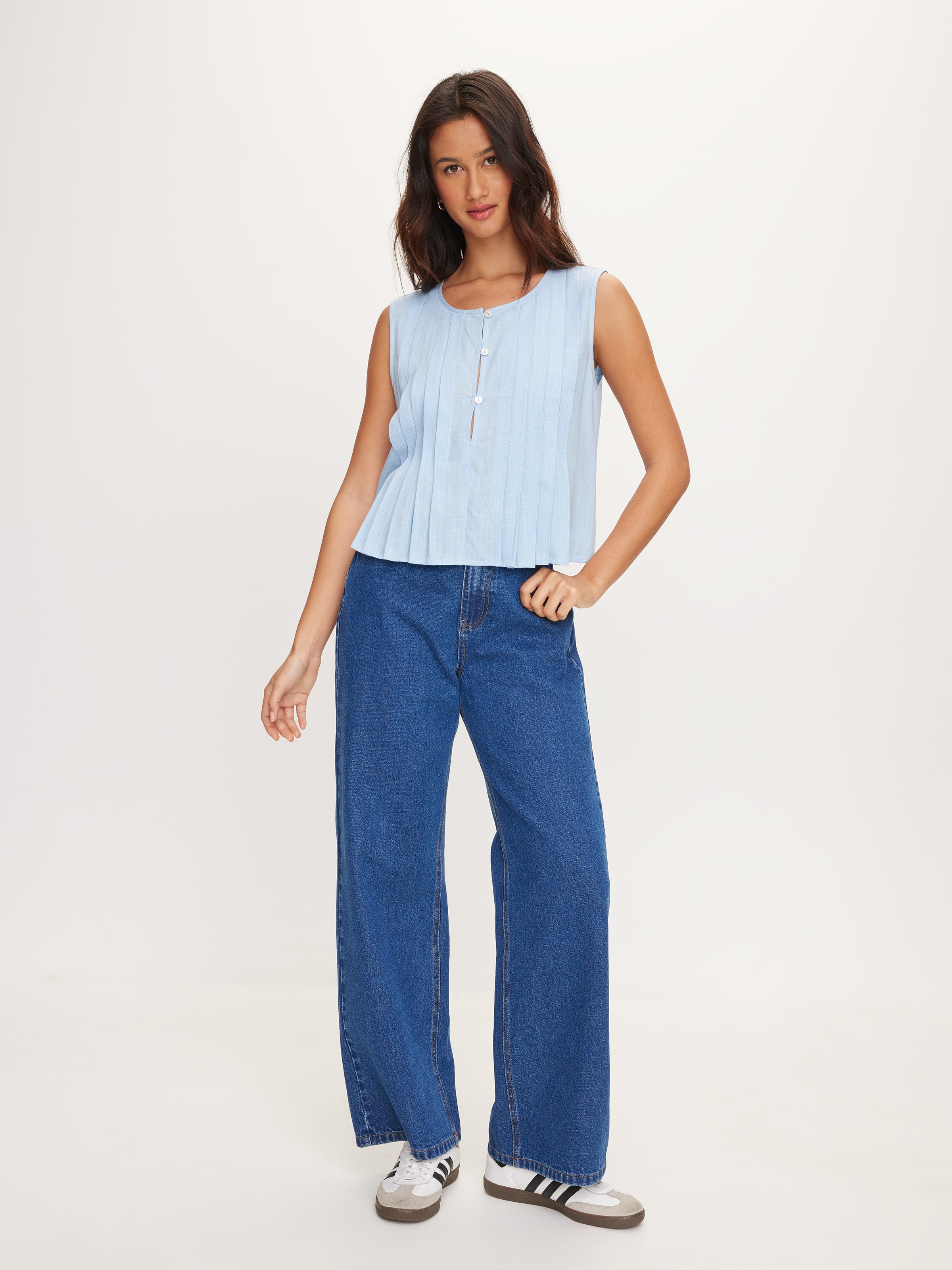 Helena Pleated Sleeveless Top