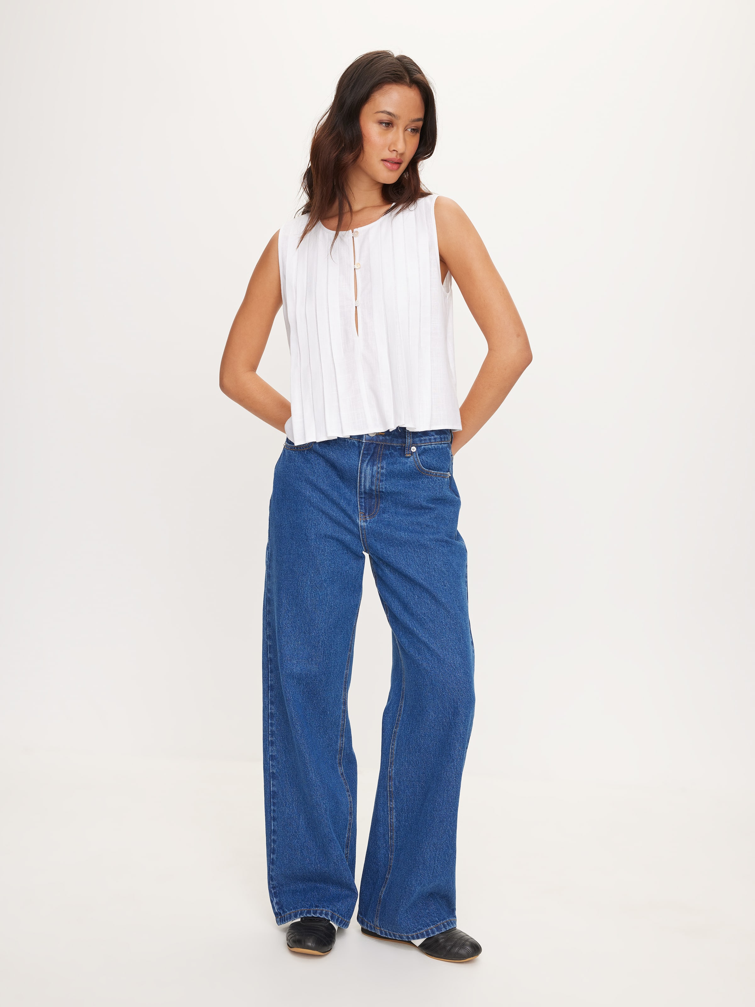 Helena Pleated Sleeveless Top
