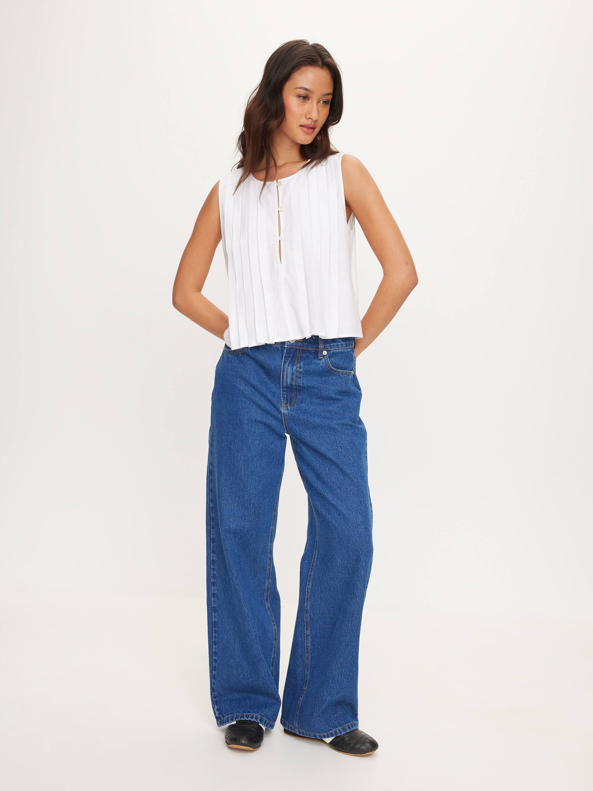 Helena Pleated Sleeveless Top
