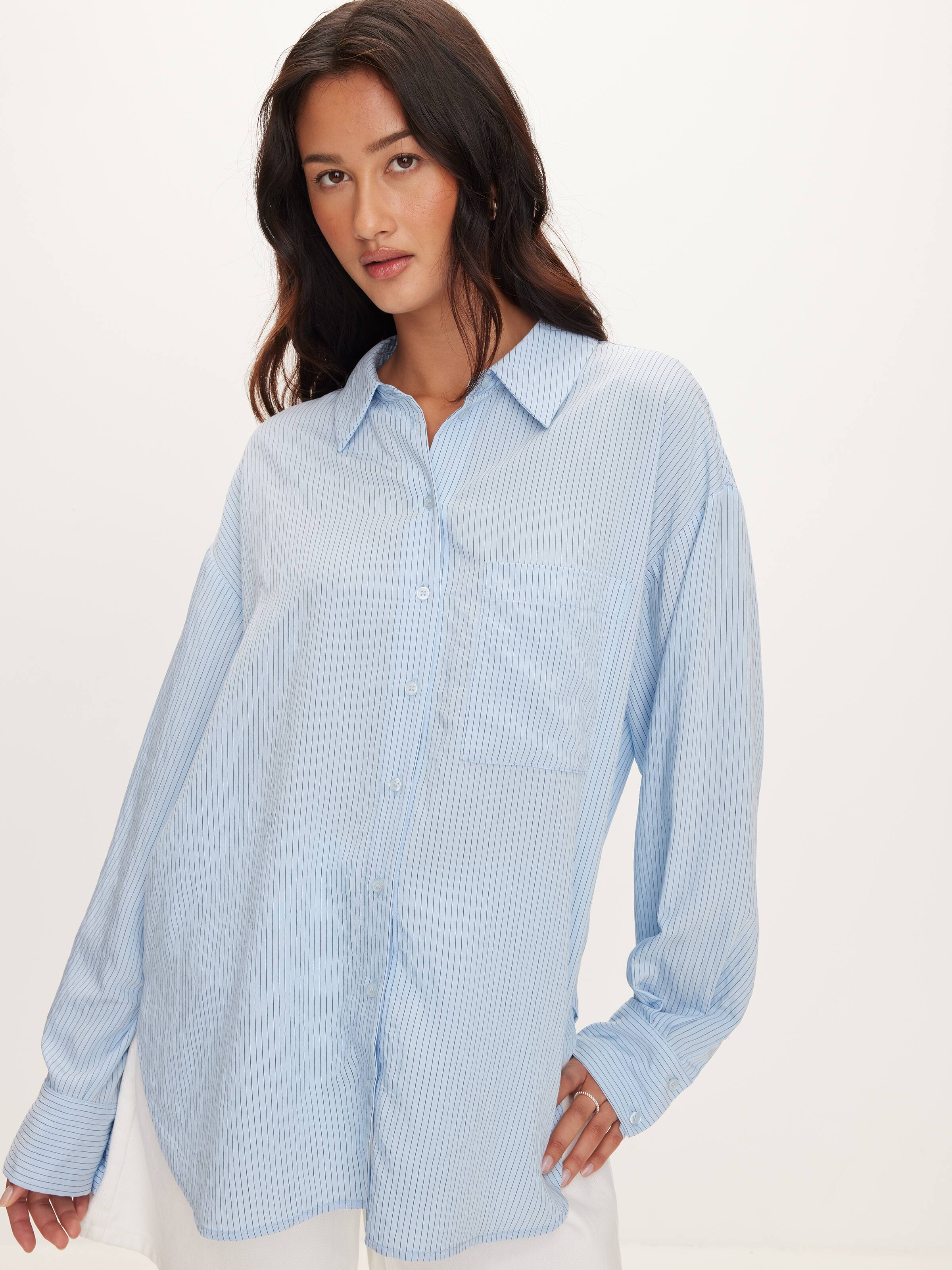 Violet Long Sleeve Crinkle Shirt