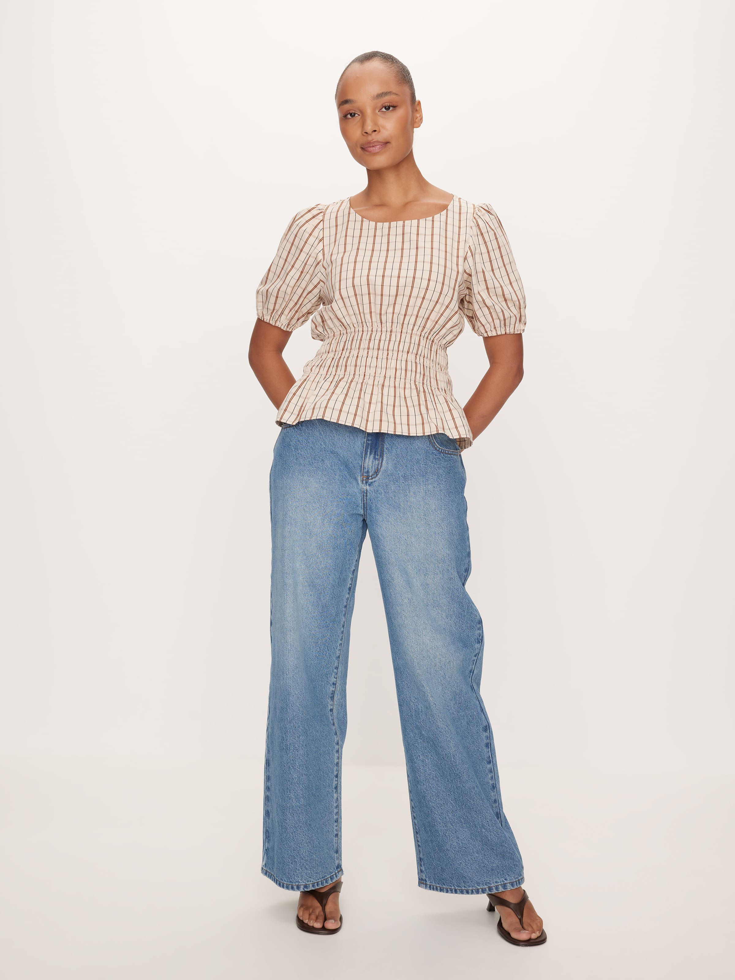 Sutton Shirred Short Sleeve Top