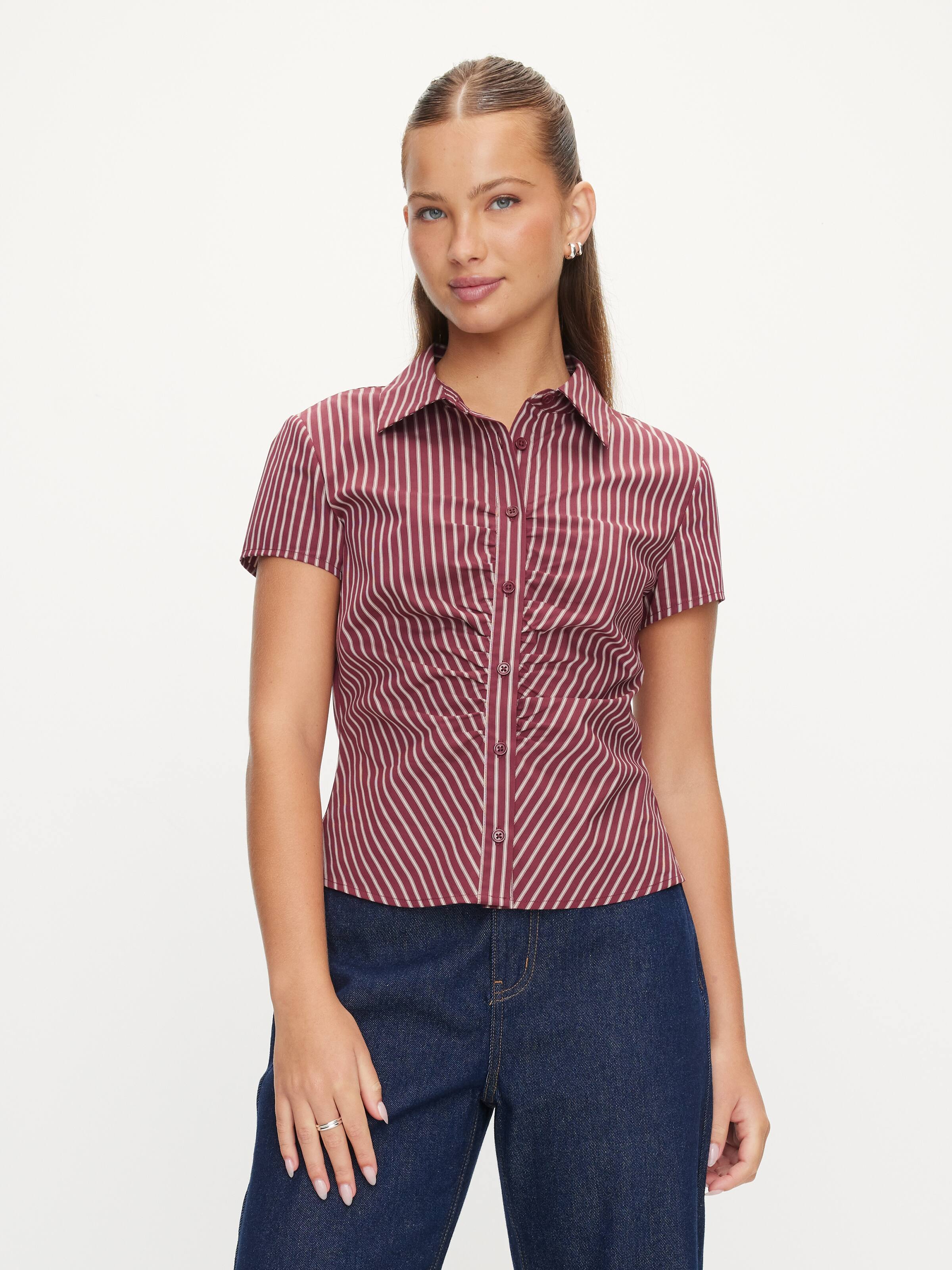 Gabbie Short Sleeve Gathered Shirt