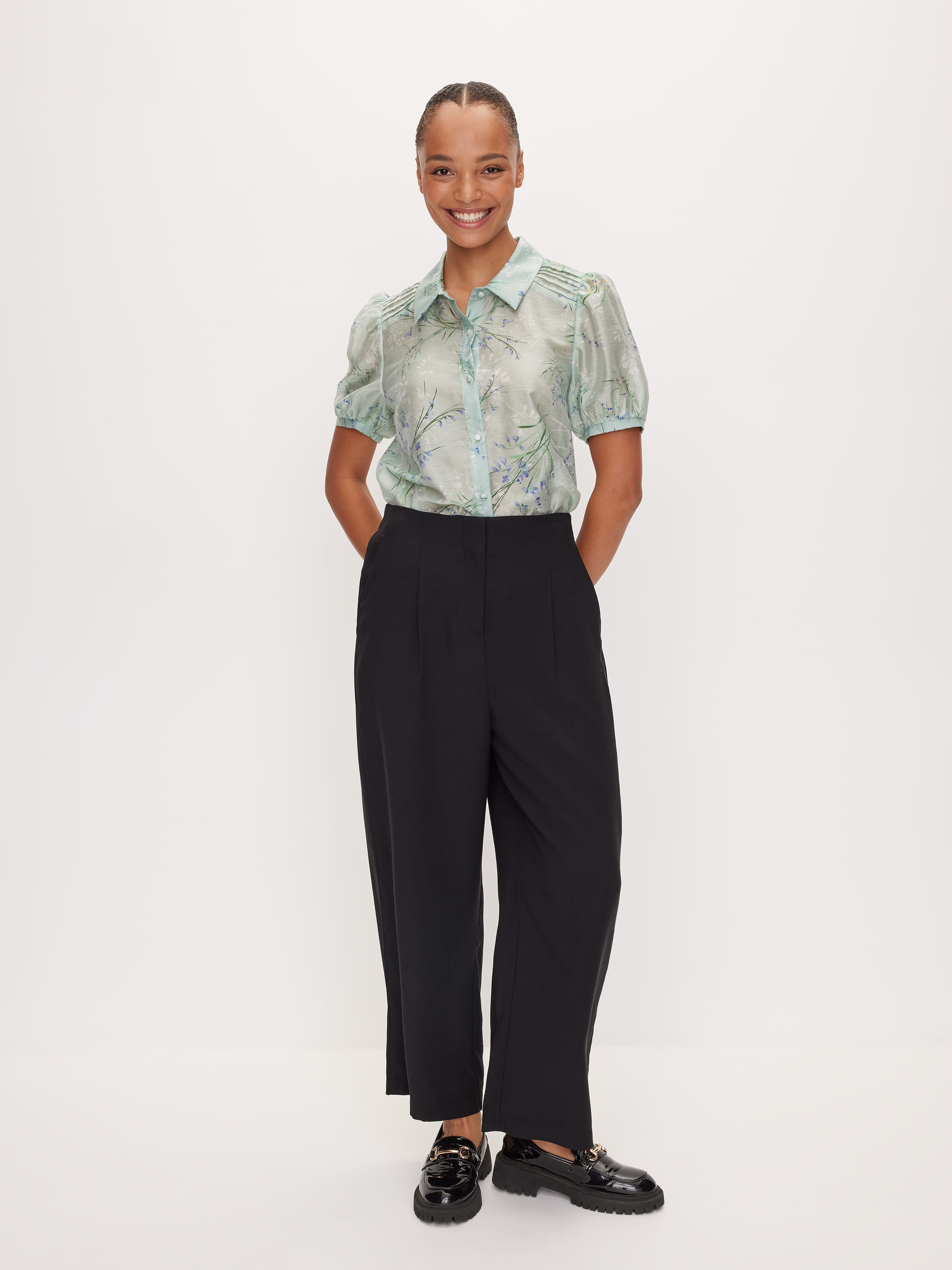 Hani Sheer Printed Short Sleeve Shirt