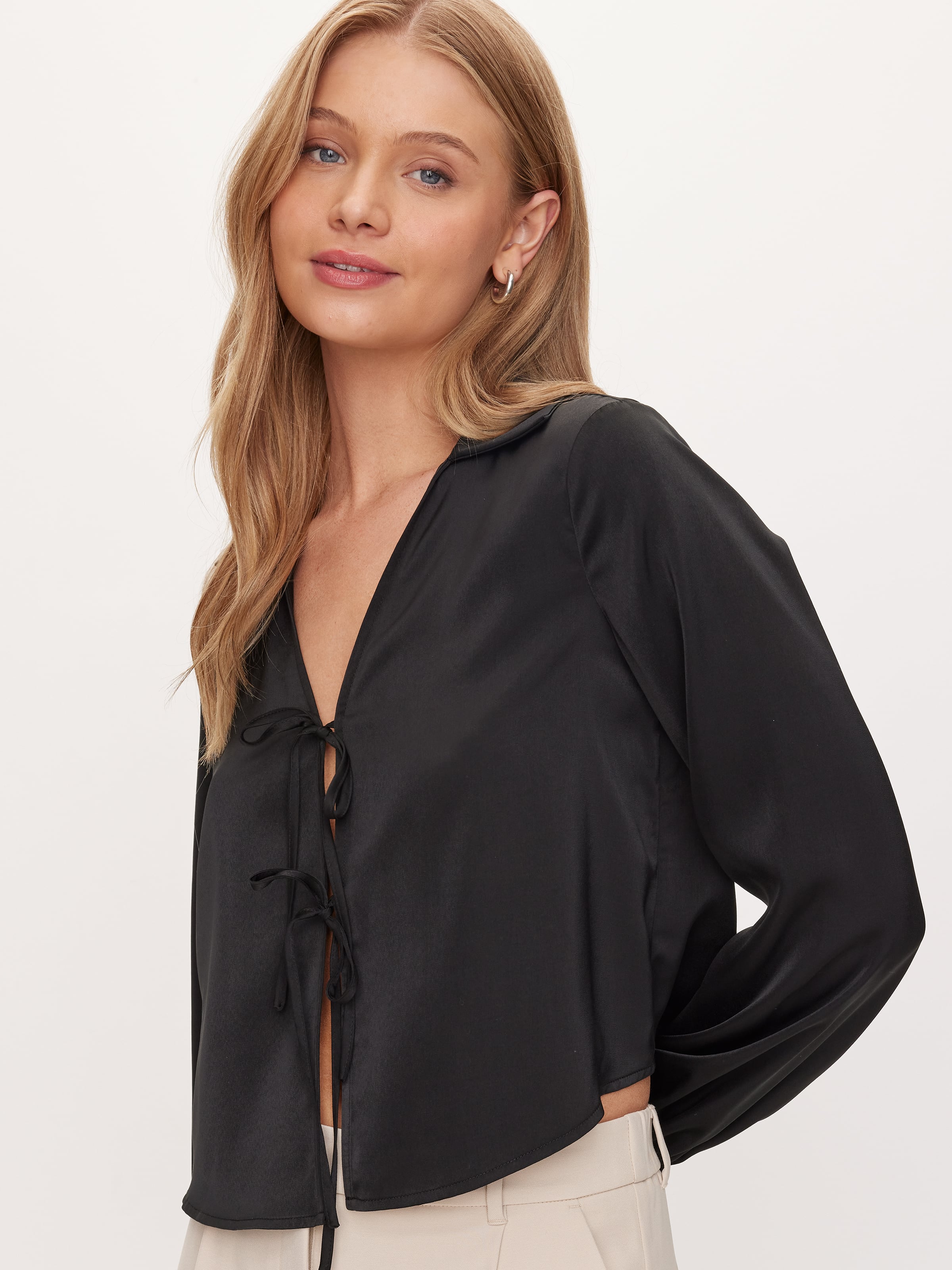 Lena Satin Tie Frontshirt