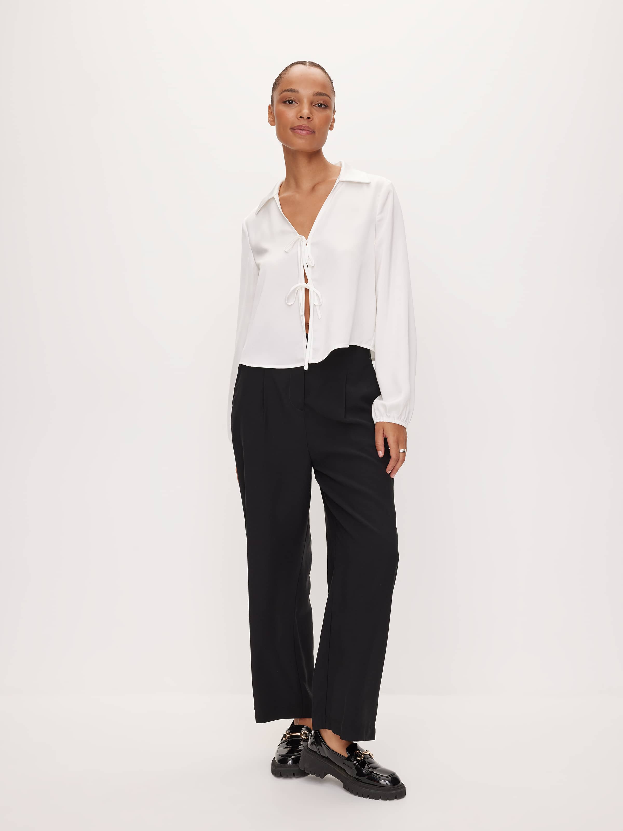 Lena Satin Tie Frontshirt