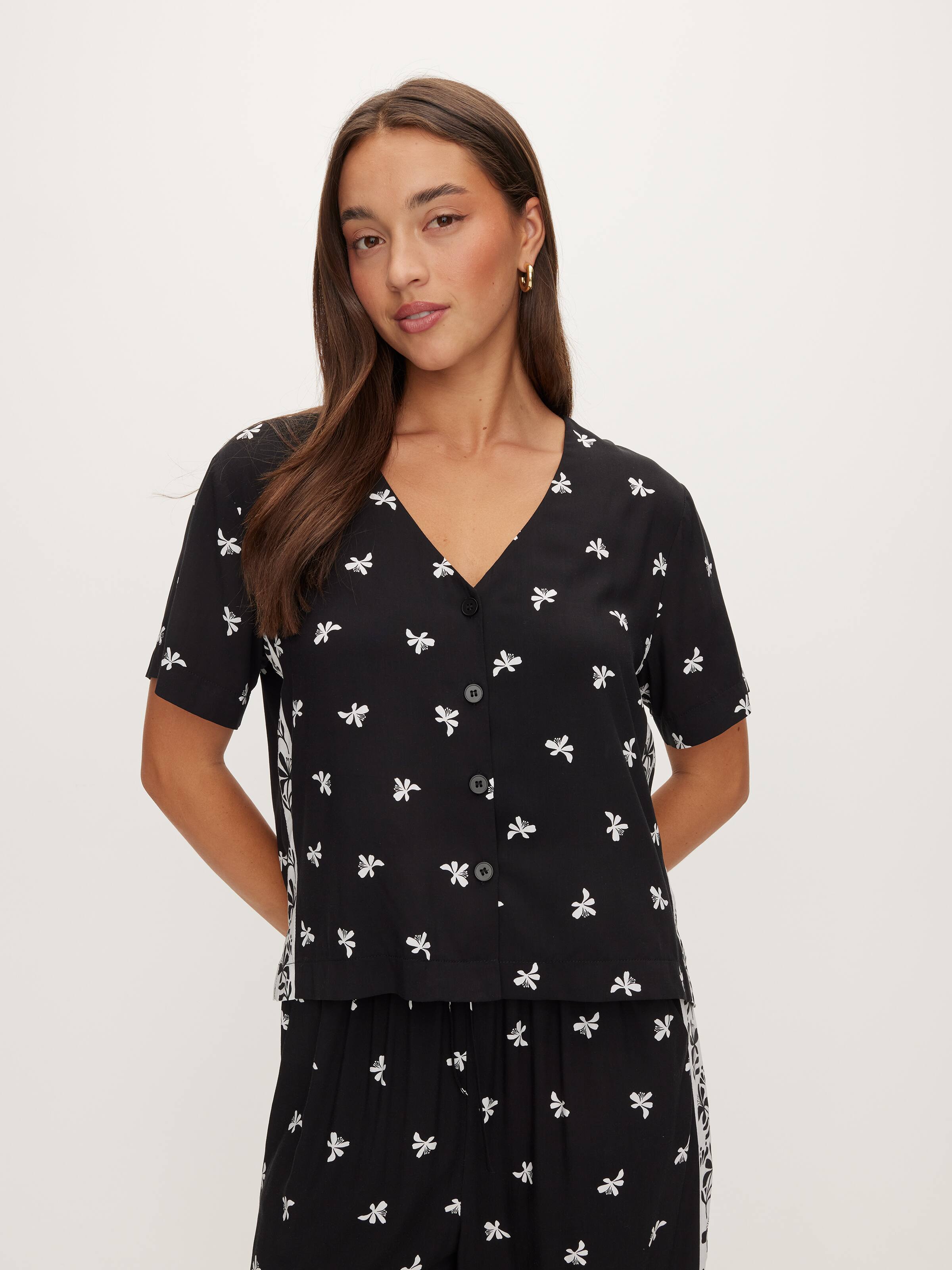 Ash Button Through Top