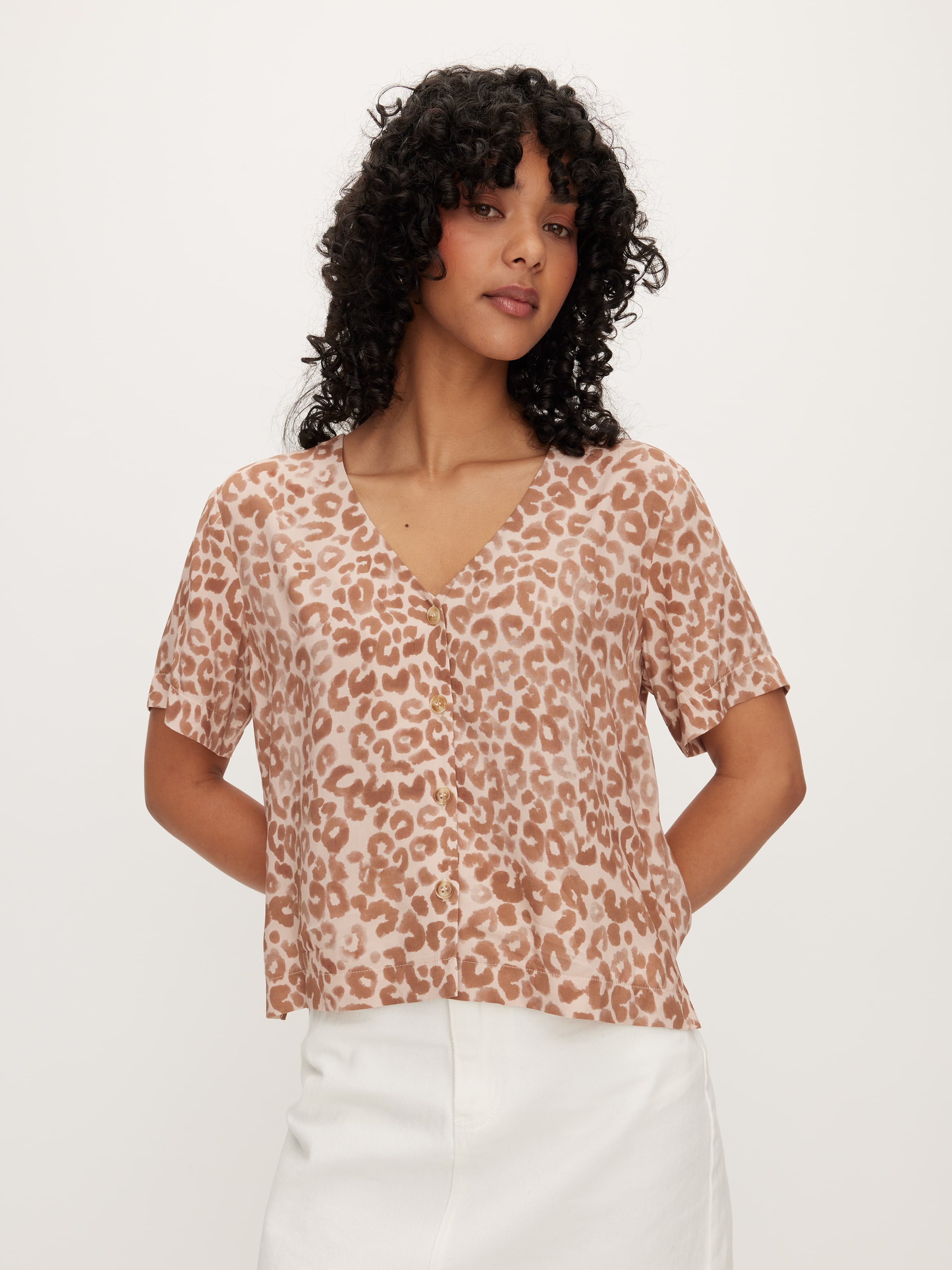 Ash Button Through Top